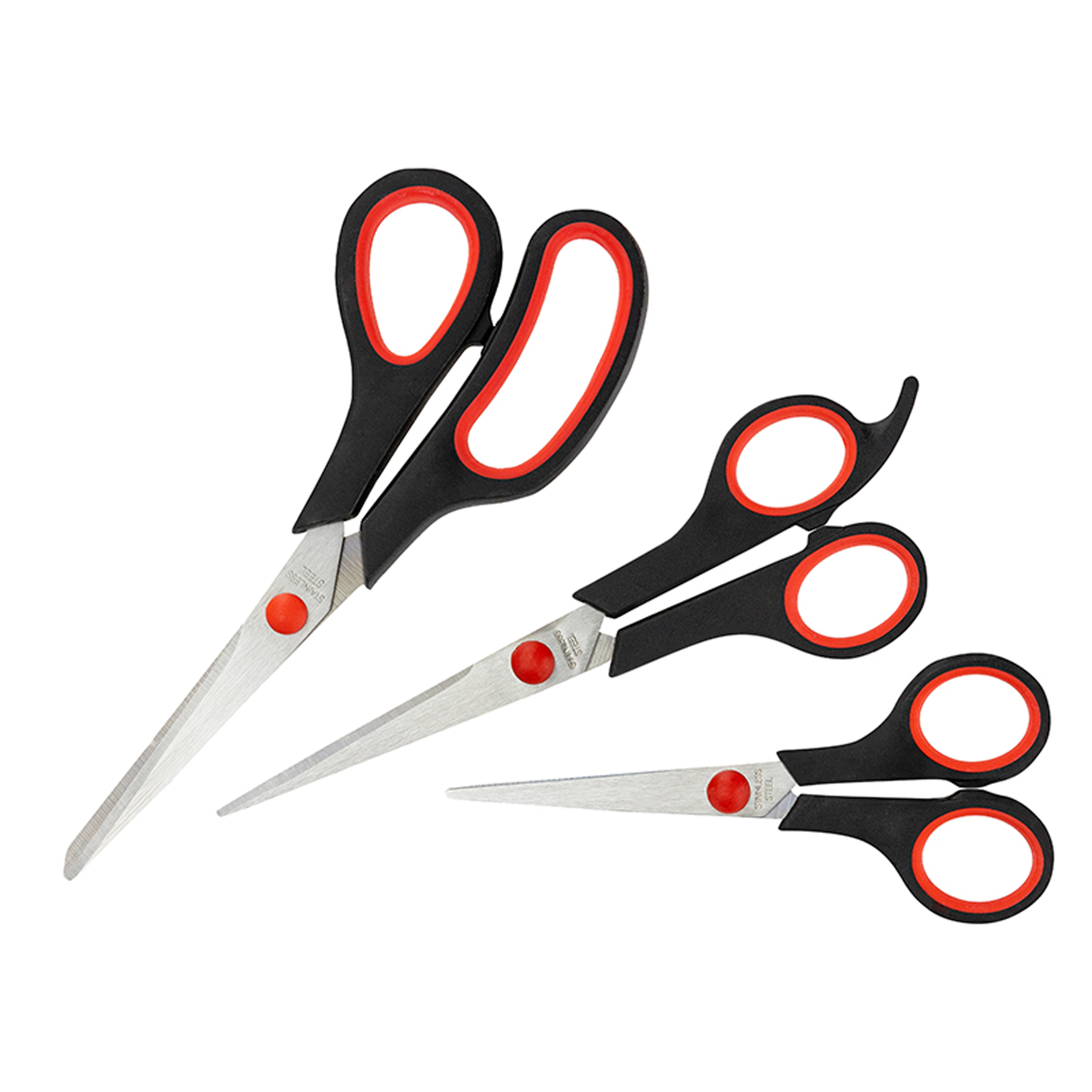 NOŻYCZKI BIUROWE SZKOLNE ZESTAW NOŻYCZEK 3 SZTUKI UNIWERSALNE DO SZKOŁY - obrazek 5