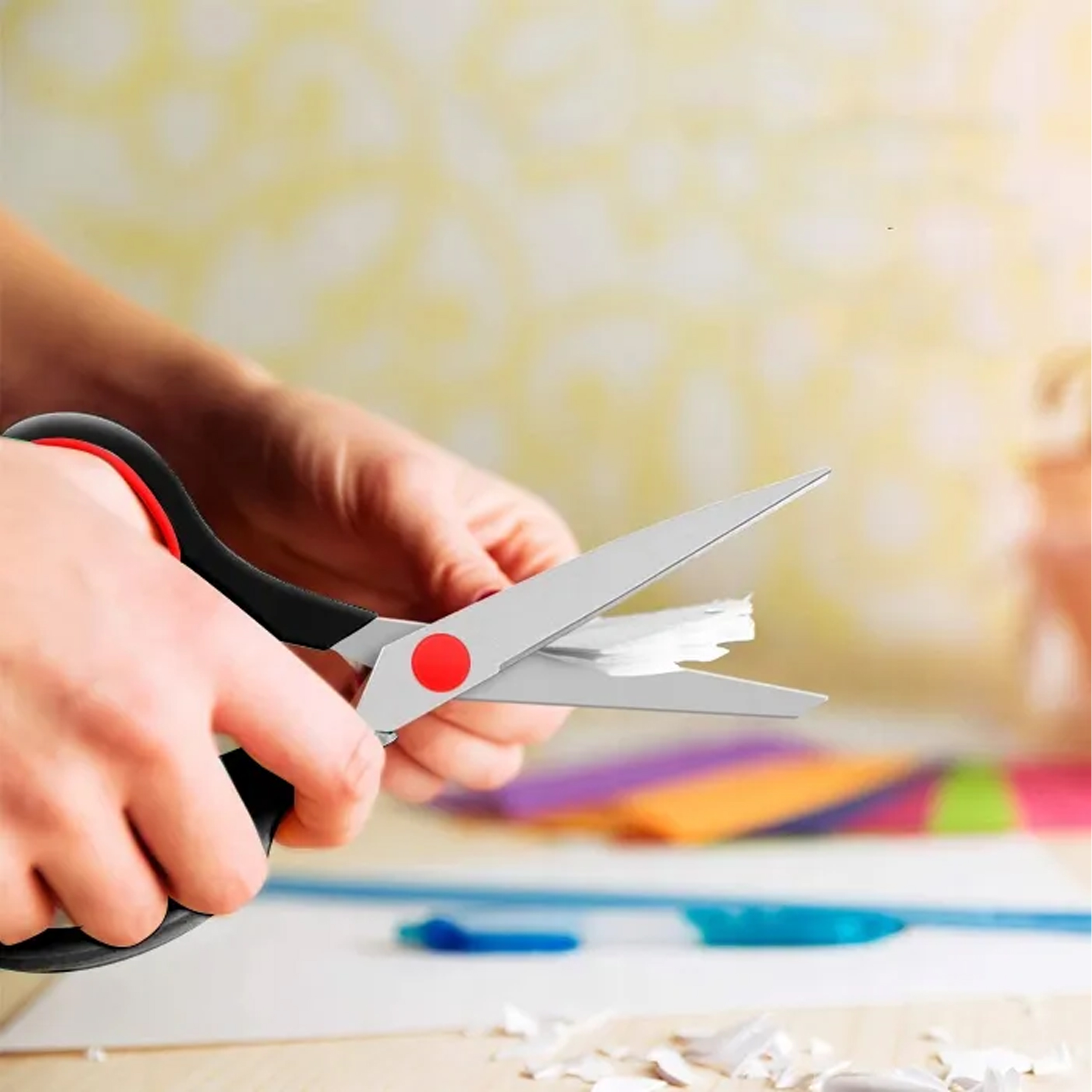 NOŻYCZKI BIUROWE SZKOLNE ZESTAW NOŻYCZEK 3 SZTUKI UNIWERSALNE DO SZKOŁY - obrazek 8