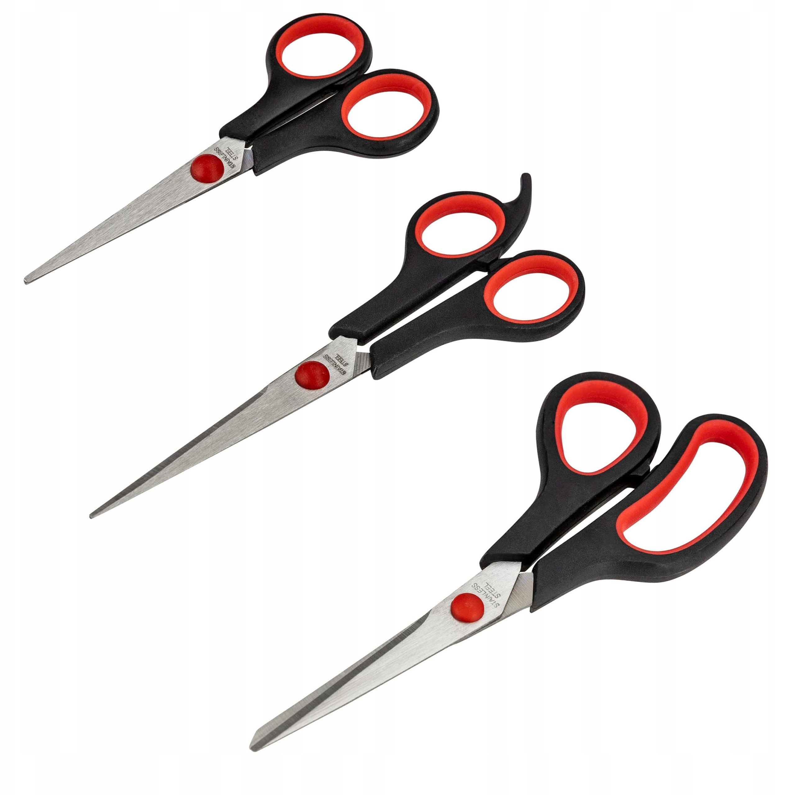 NOŻYCZKI BIUROWE SZKOLNE ZESTAW NOŻYCZEK 3 SZTUKI UNIWERSALNE DO SZKOŁY - obrazek 11