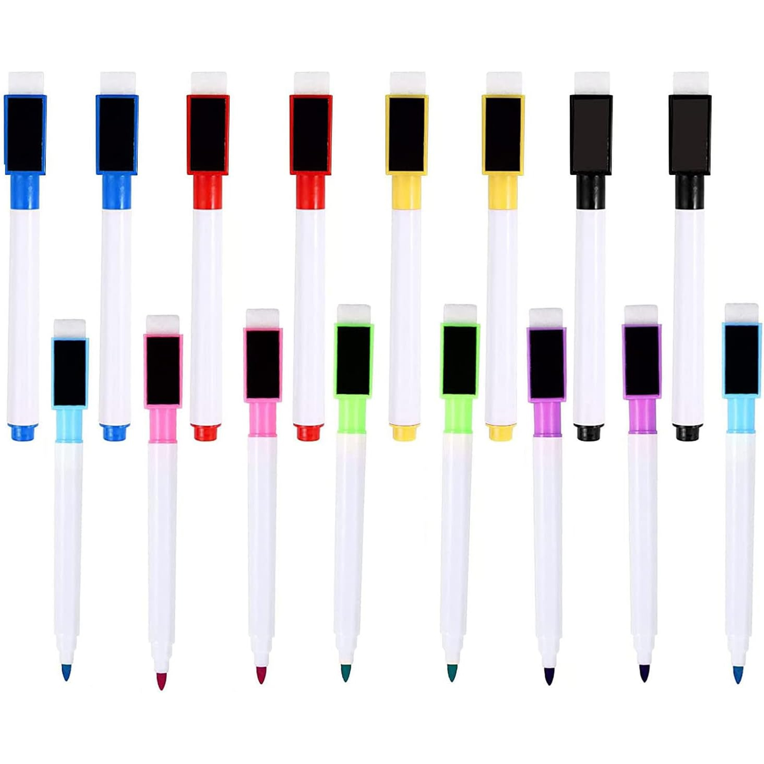 Markery Pisaki Mazaki Suchościeralne Zmywalne do Tablic 12 szt Mix Kolorów