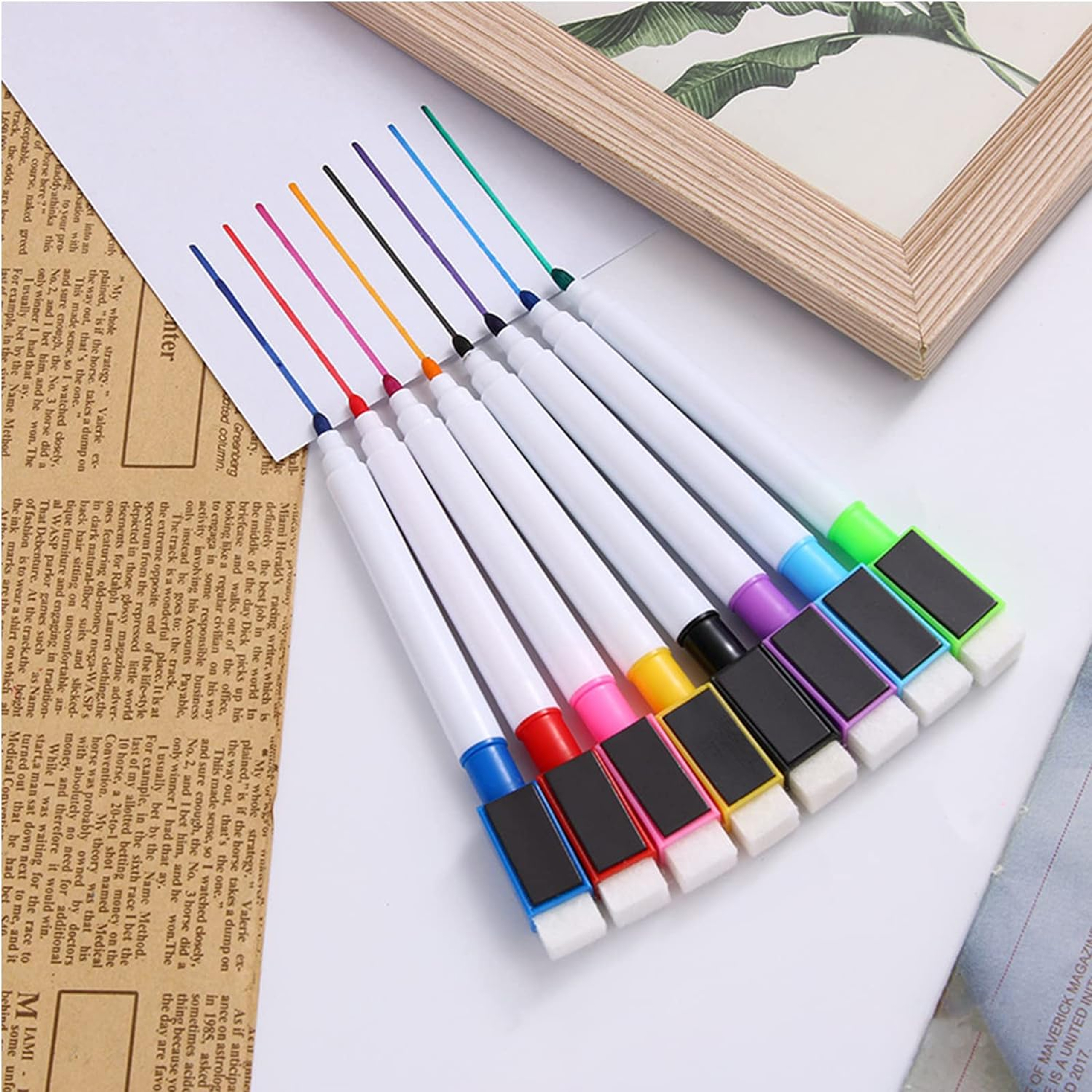 Markery Pisaki Mazaki Suchościeralne Zmywalne do Tablic 12 szt Mix Kolorów - obrazek 5