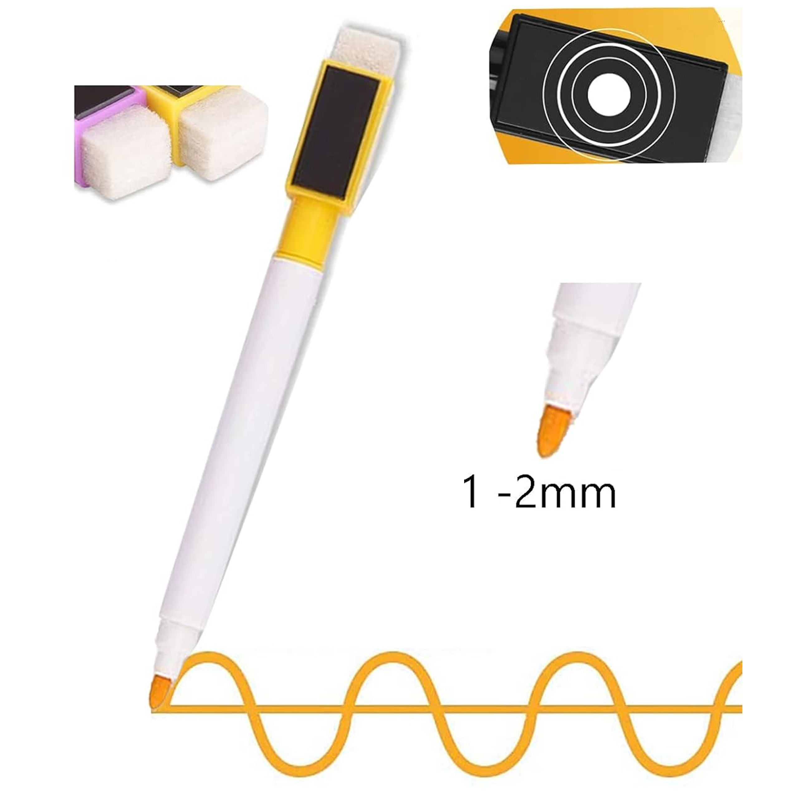 Markery Pisaki Mazaki Suchościeralne Zmywalne do Tablic 12 szt Mix Kolorów - obrazek 9