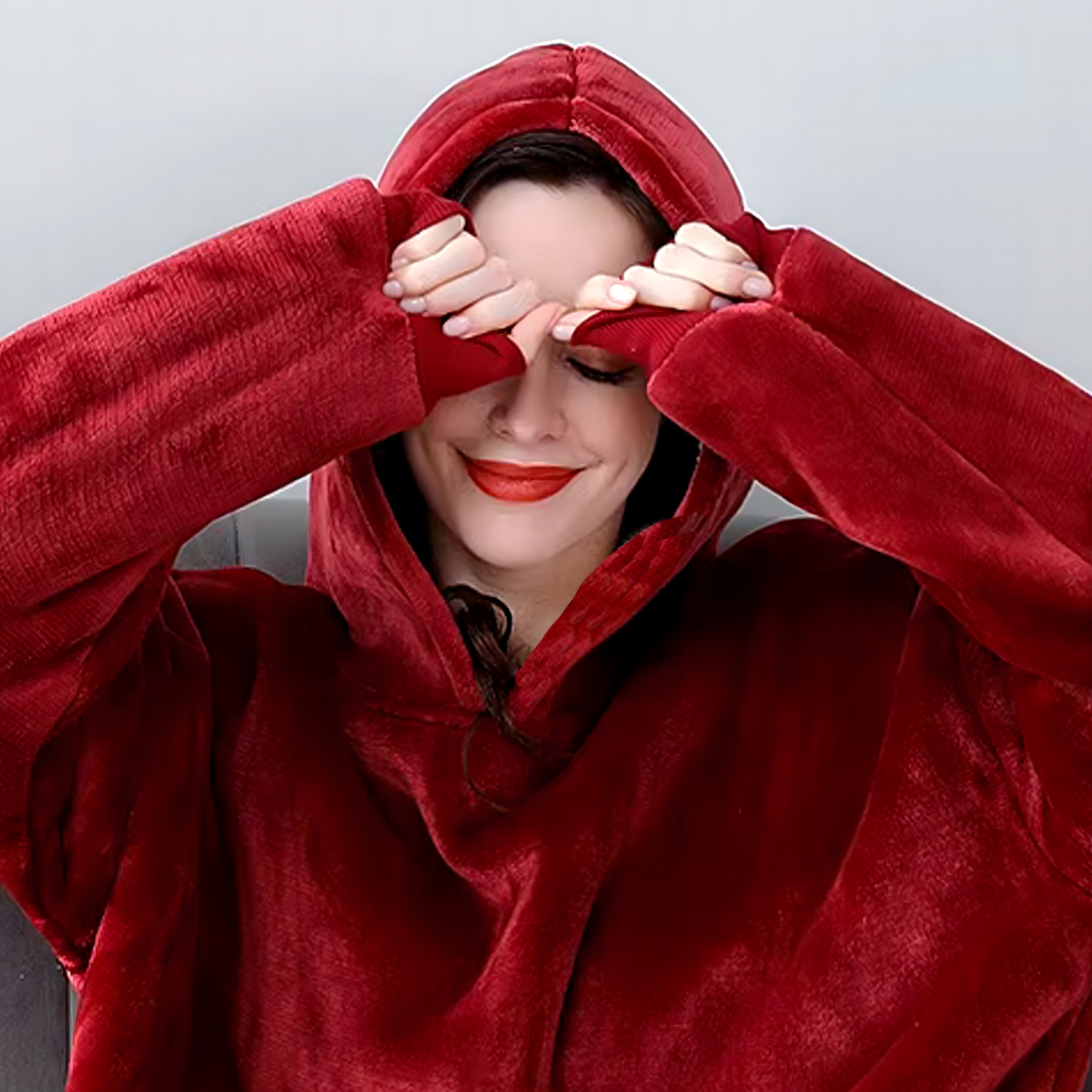 DUŻA BLUZA KOC KOCOBLUZA OVERSIZE GRUBA Z KAPTUREM SZLAFROK DAMSKA MĘSKA - obrazek 11