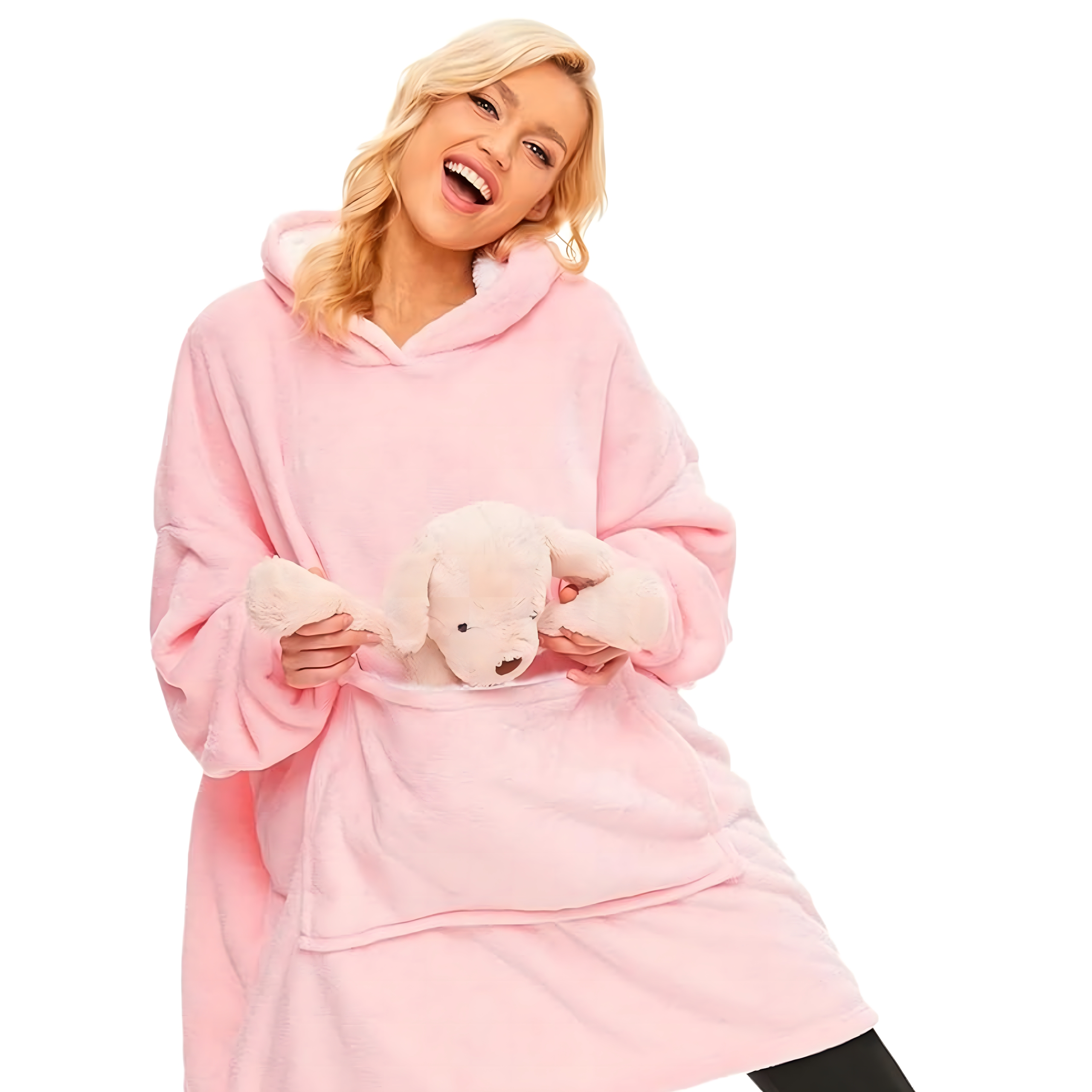 DUŻA BLUZA KOC KOCOBLUZA OVERSIZE GRUBA Z KAPTUREM SZLAFROK DAMSKA MĘSKA - obrazek 7