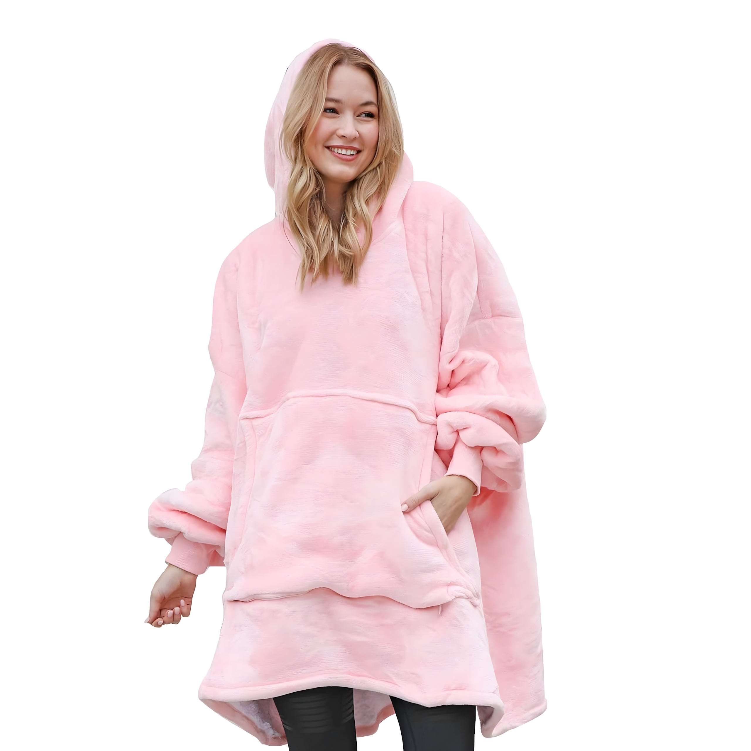 DUŻA BLUZA KOC KOCOBLUZA OVERSIZE GRUBA Z KAPTUREM SZLAFROK DAMSKA MĘSKA - obrazek 8