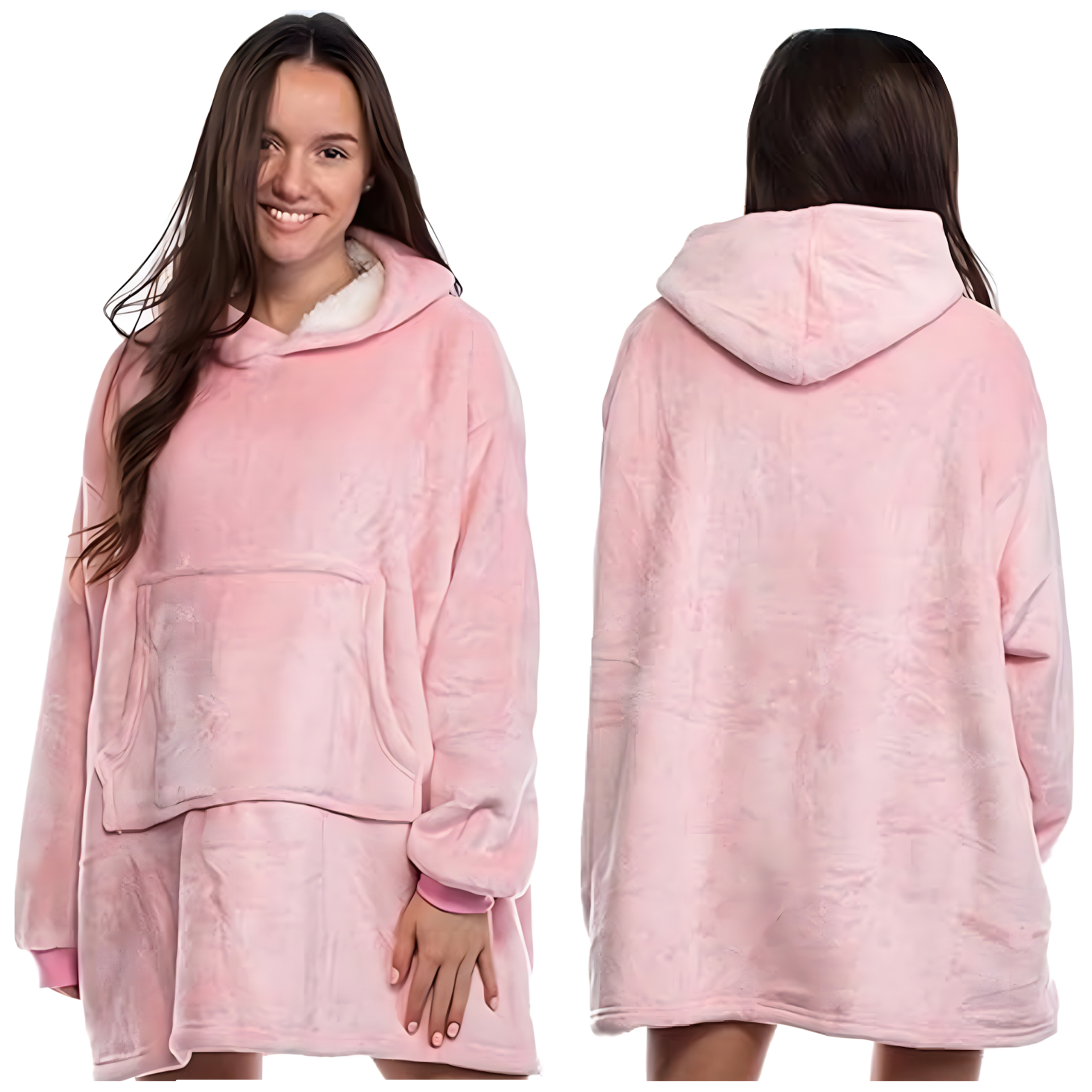 DUŻA BLUZA KOC KOCOBLUZA OVERSIZE GRUBA Z KAPTUREM SZLAFROK DAMSKA MĘSKA - obrazek 11