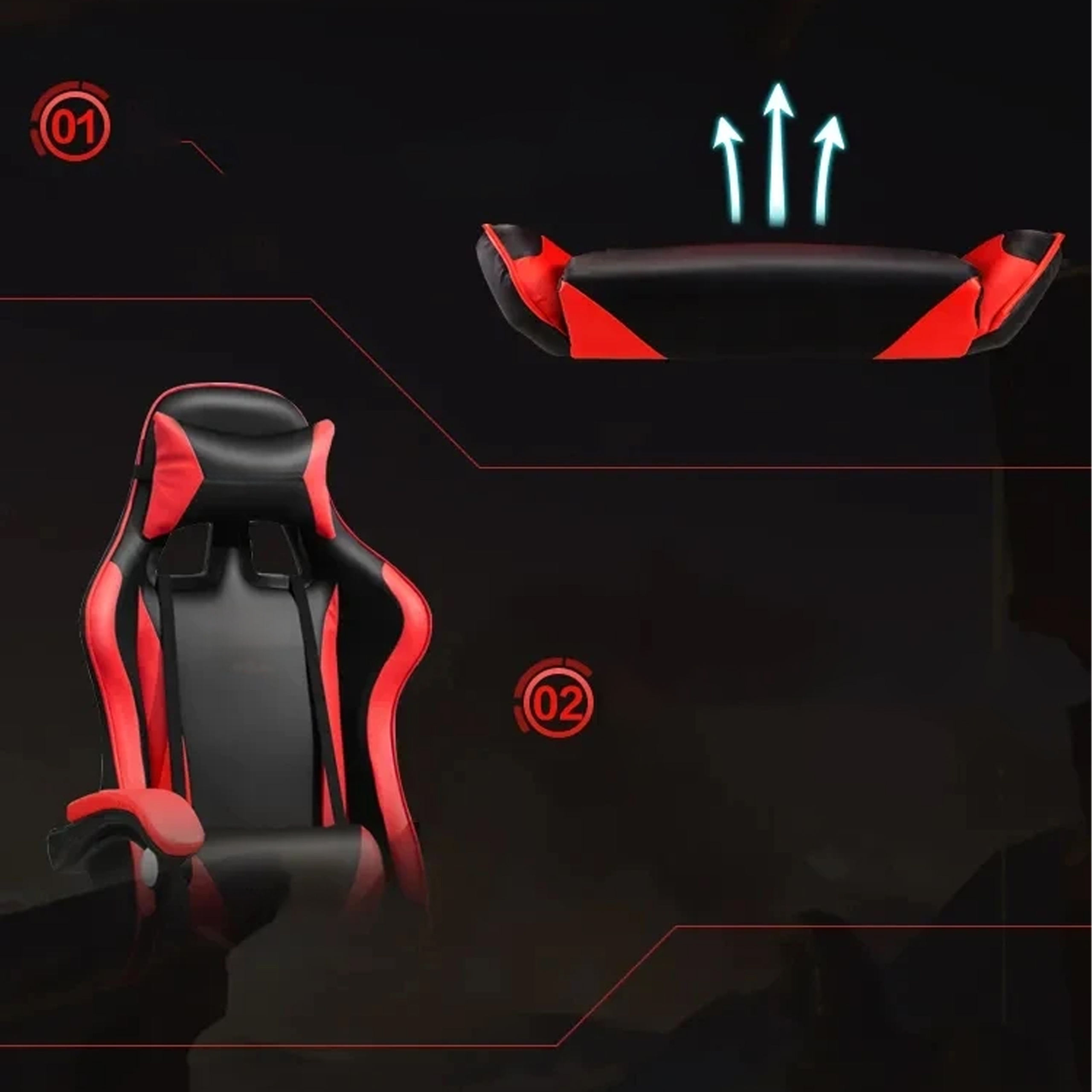 17x FOTEL GAMINGOWY BIUROWY OBROTOWY KUBEŁKOWY KRZESŁO BIURKA MOCNE DO 150 KG! - obrazek 10