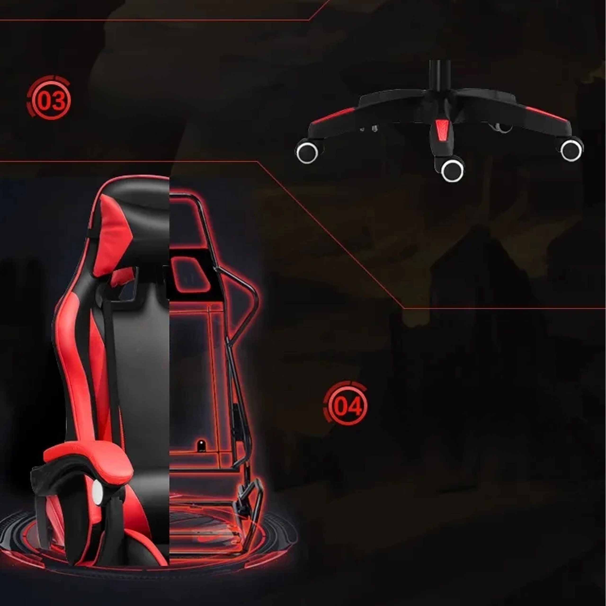 17x FOTEL GAMINGOWY BIUROWY OBROTOWY KUBEŁKOWY KRZESŁO BIURKA MOCNE DO 150 KG! - obrazek 11