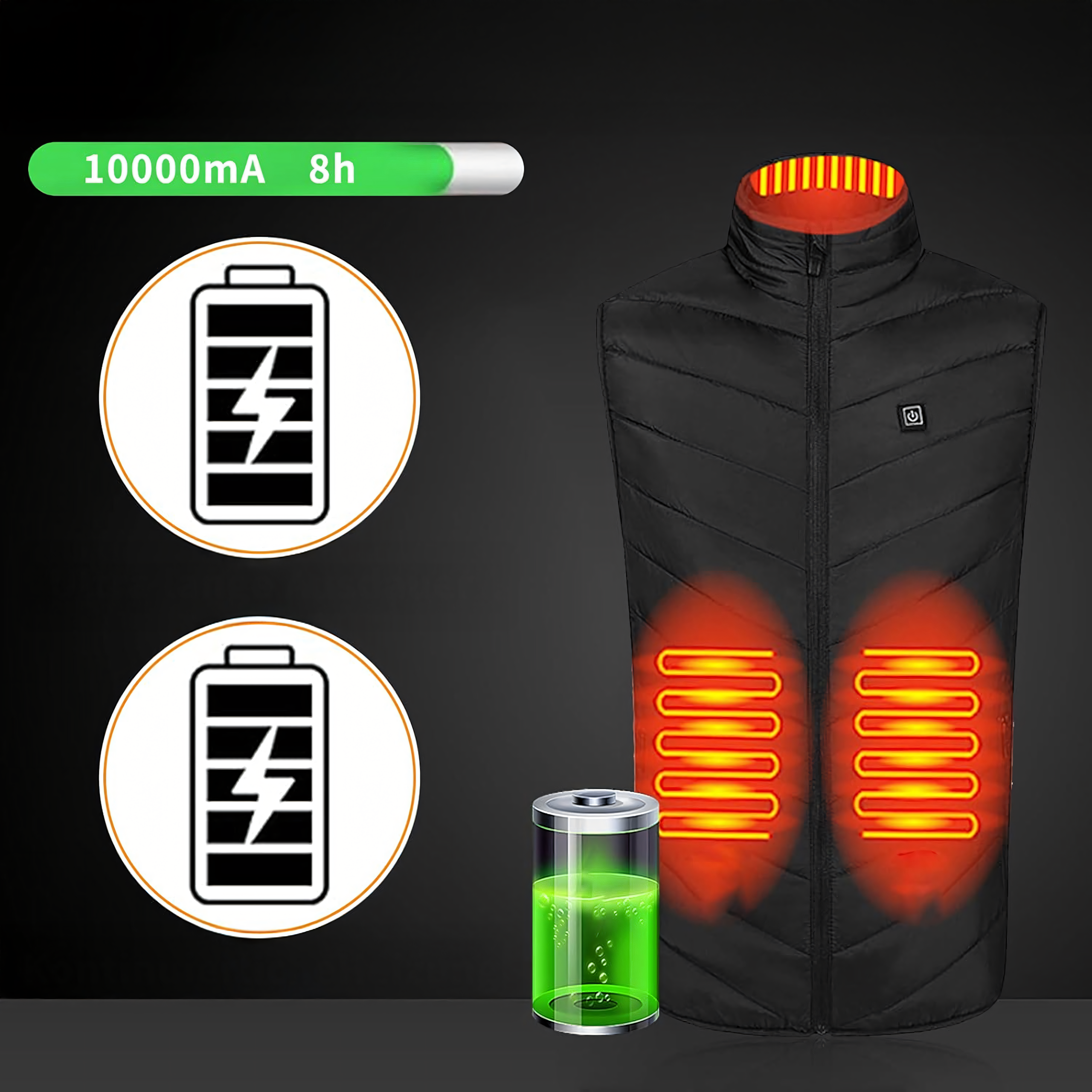 Kamizelka Podgrzewana Bezrękawnik Kurtka Zimowa Uniseks USB Powerbank r 2XL - obrazek 6