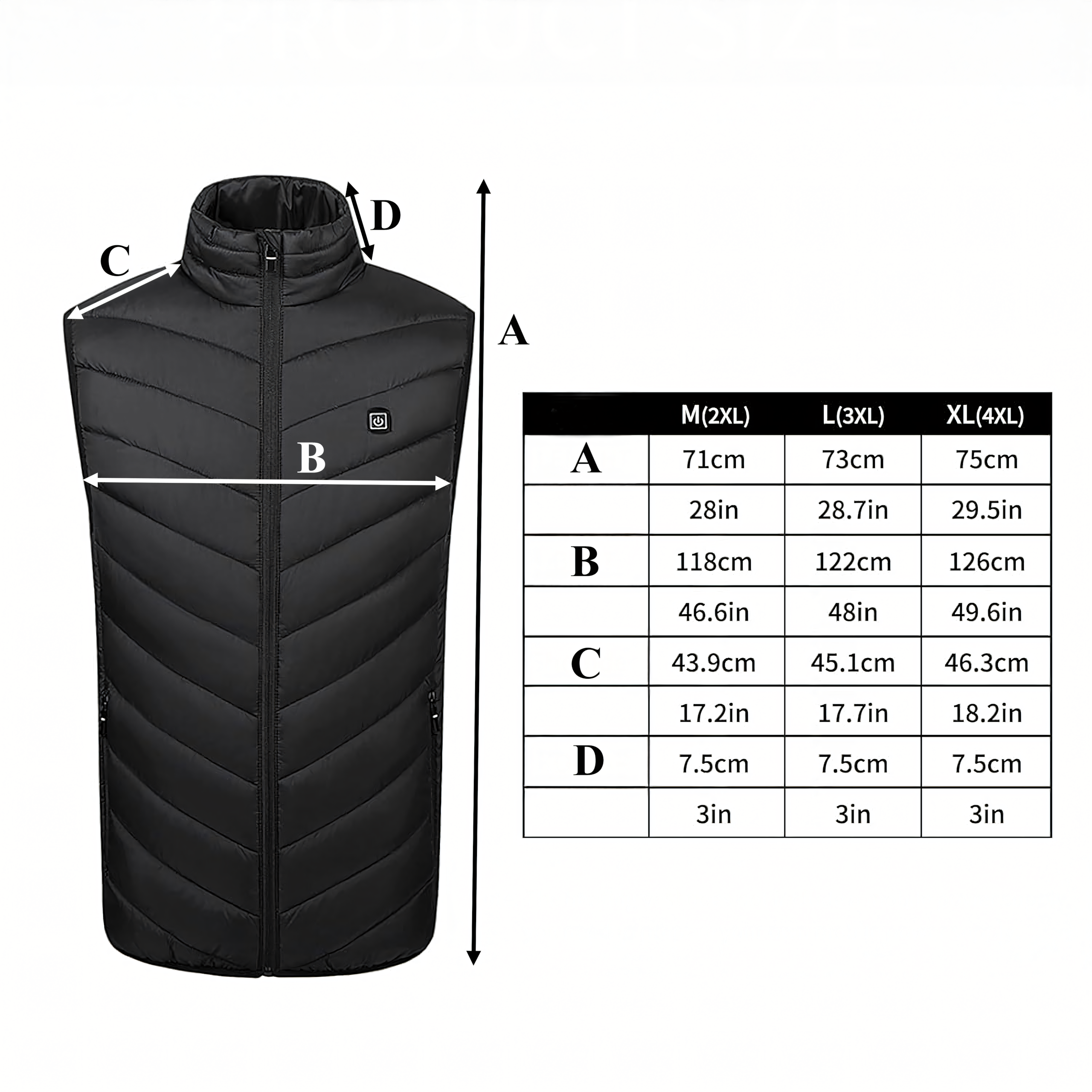 Kamizelka Podgrzewana Bezrękawnik Kurtka Zimowa Uniseks USB Powerbank r 2XL - obrazek 8