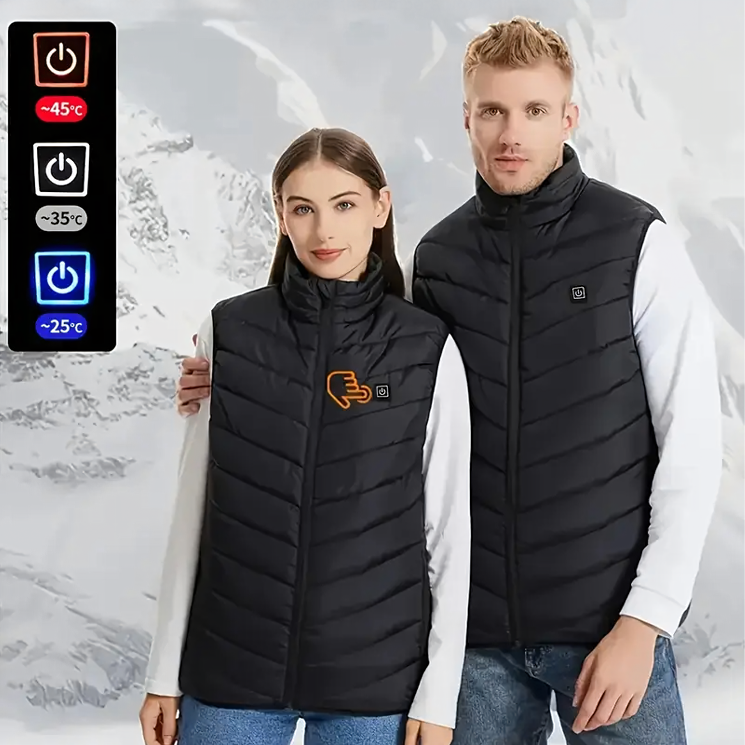 Kamizelka Podgrzewana Bezrękawnik Kurtka Zimowa Uniseks USB Powerbank r 2XL - obrazek 9
