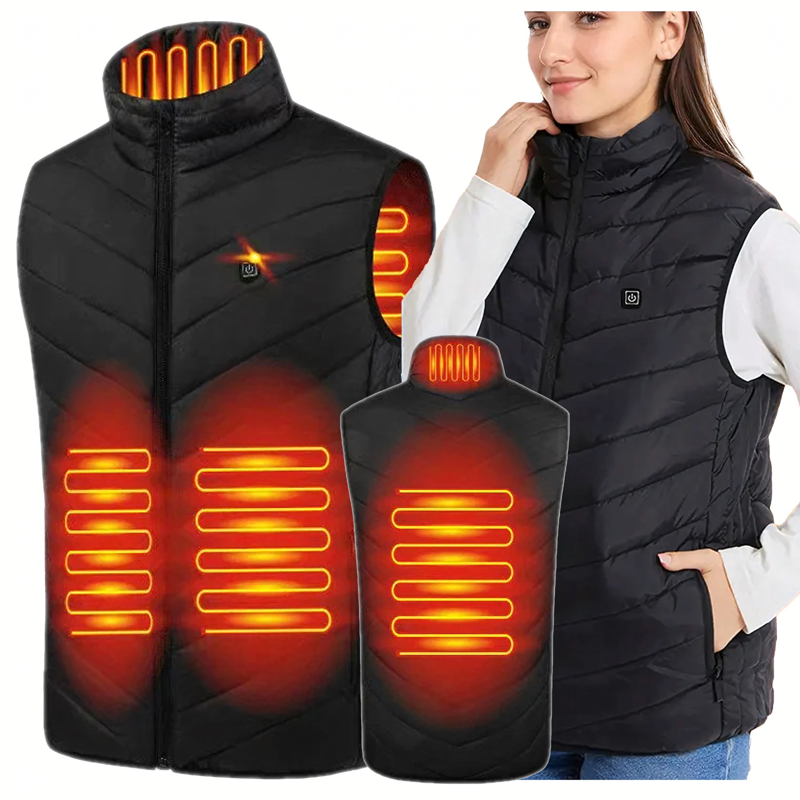 Kamizelka Podgrzewana Bezrękawnik Kurtka Zimowa Uniseks USB Powerbank r 2XL - obrazek 10