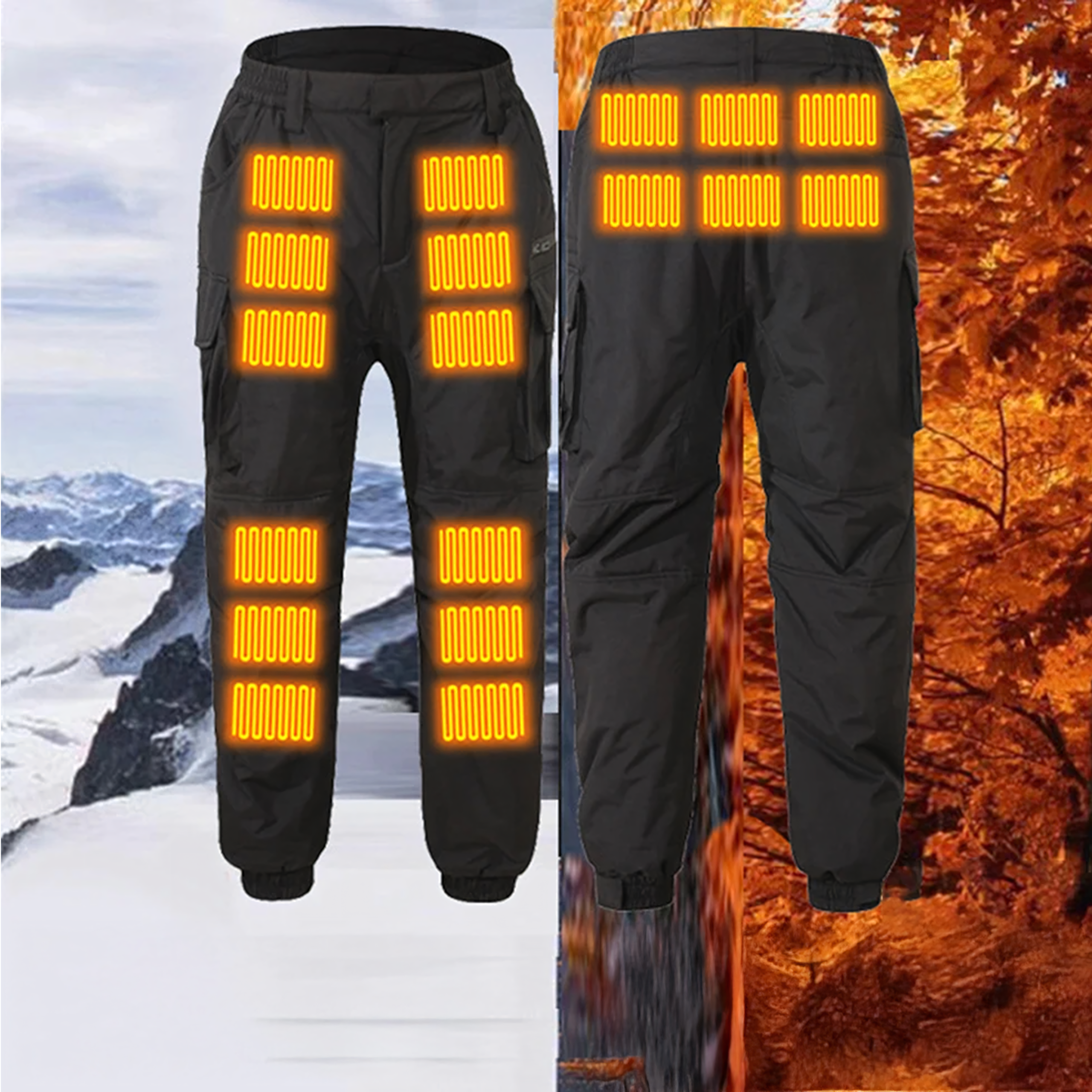 Spodnie Grzewcze Podgrzewane USB Wodoodporne Bojówki Powerbank Zimowe - obrazek 5