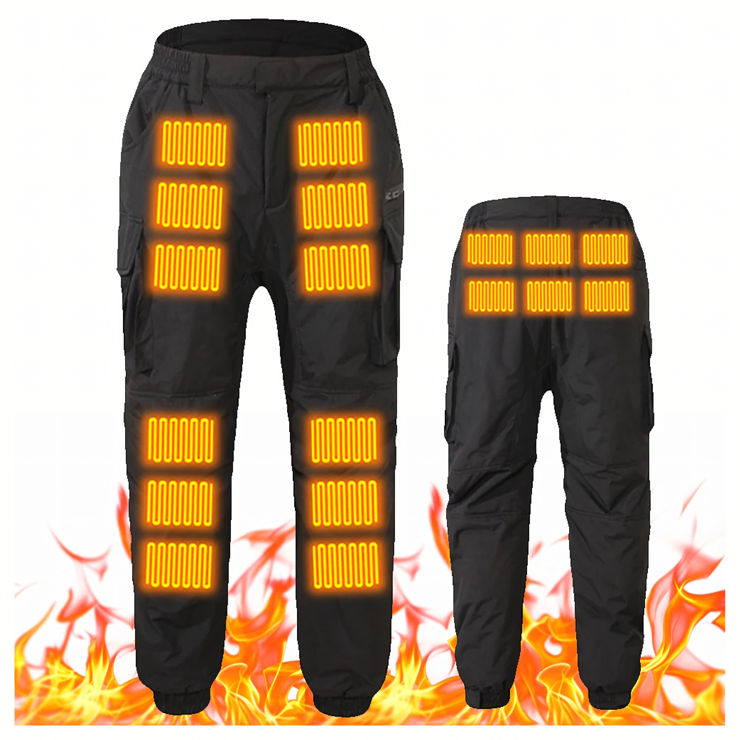 Spodnie Grzewcze Podgrzewane USB Wodoodporne Bojówki Powerbank Zimowe - obrazek 7