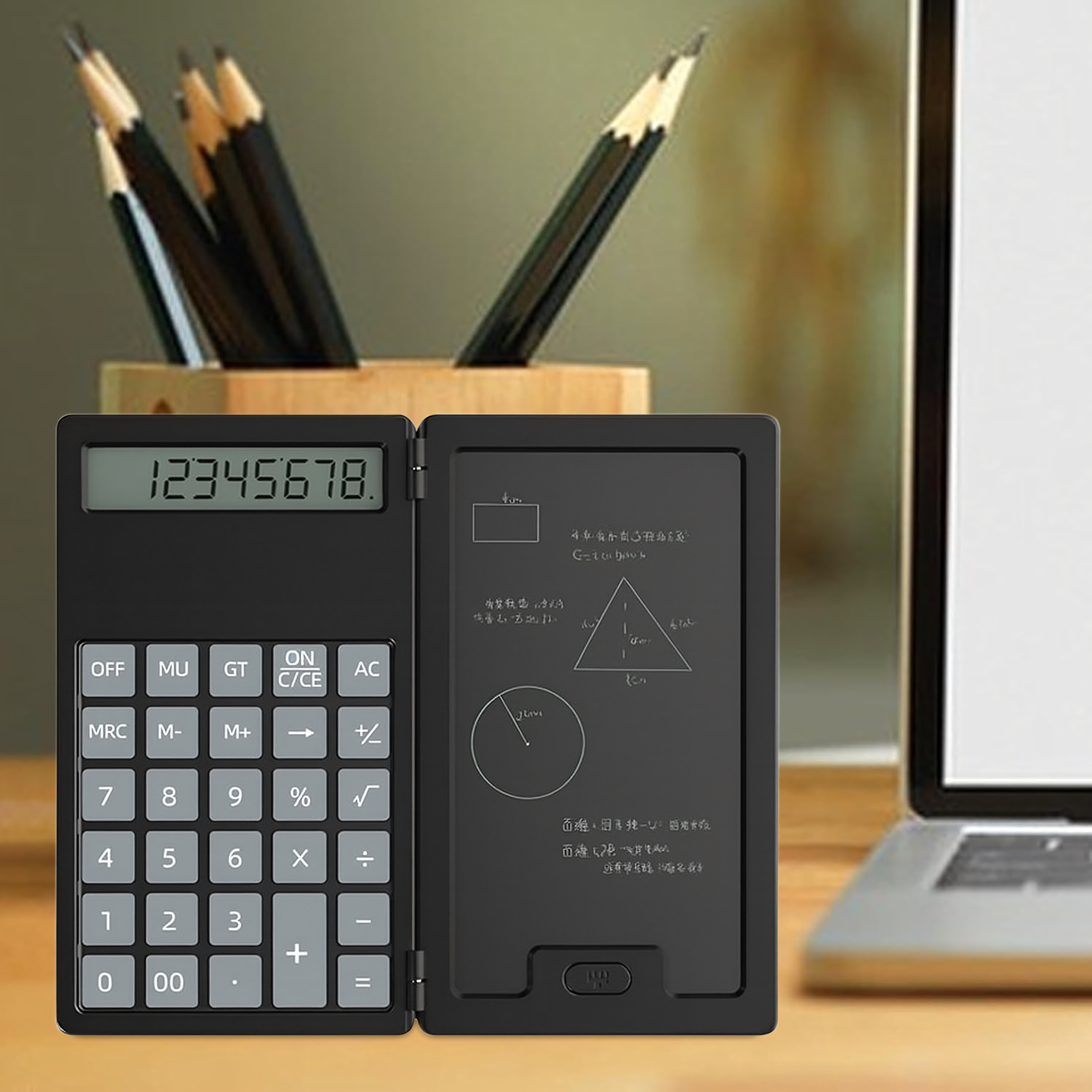 Kalkulator 2w1 Naukowy Szkolny Biurowy z Notatnikiem Rysik Notes Notatnik - obrazek 6