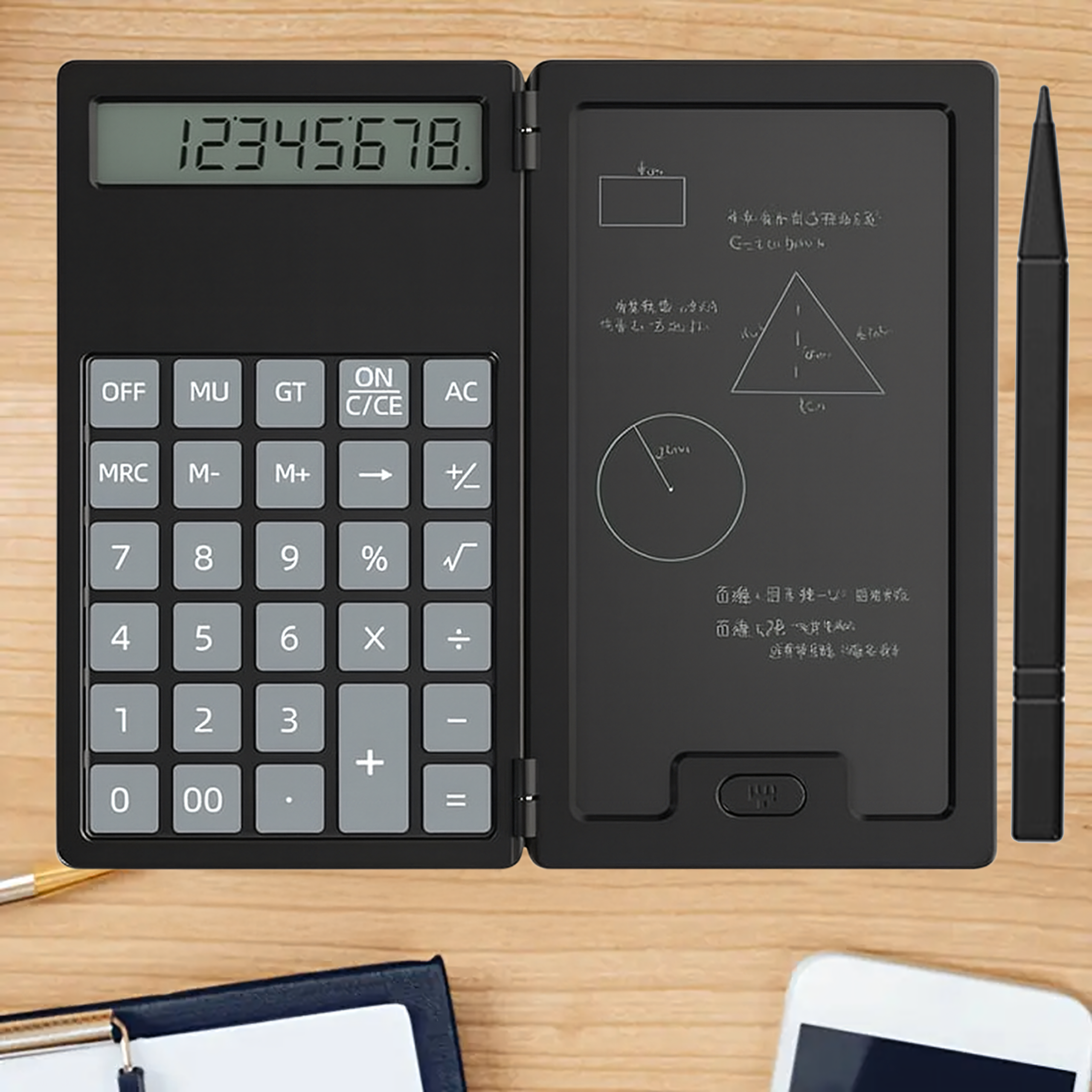 Kalkulator 2w1 Naukowy Szkolny Biurowy z Notatnikiem Rysik Notes Notatnik - obrazek 7