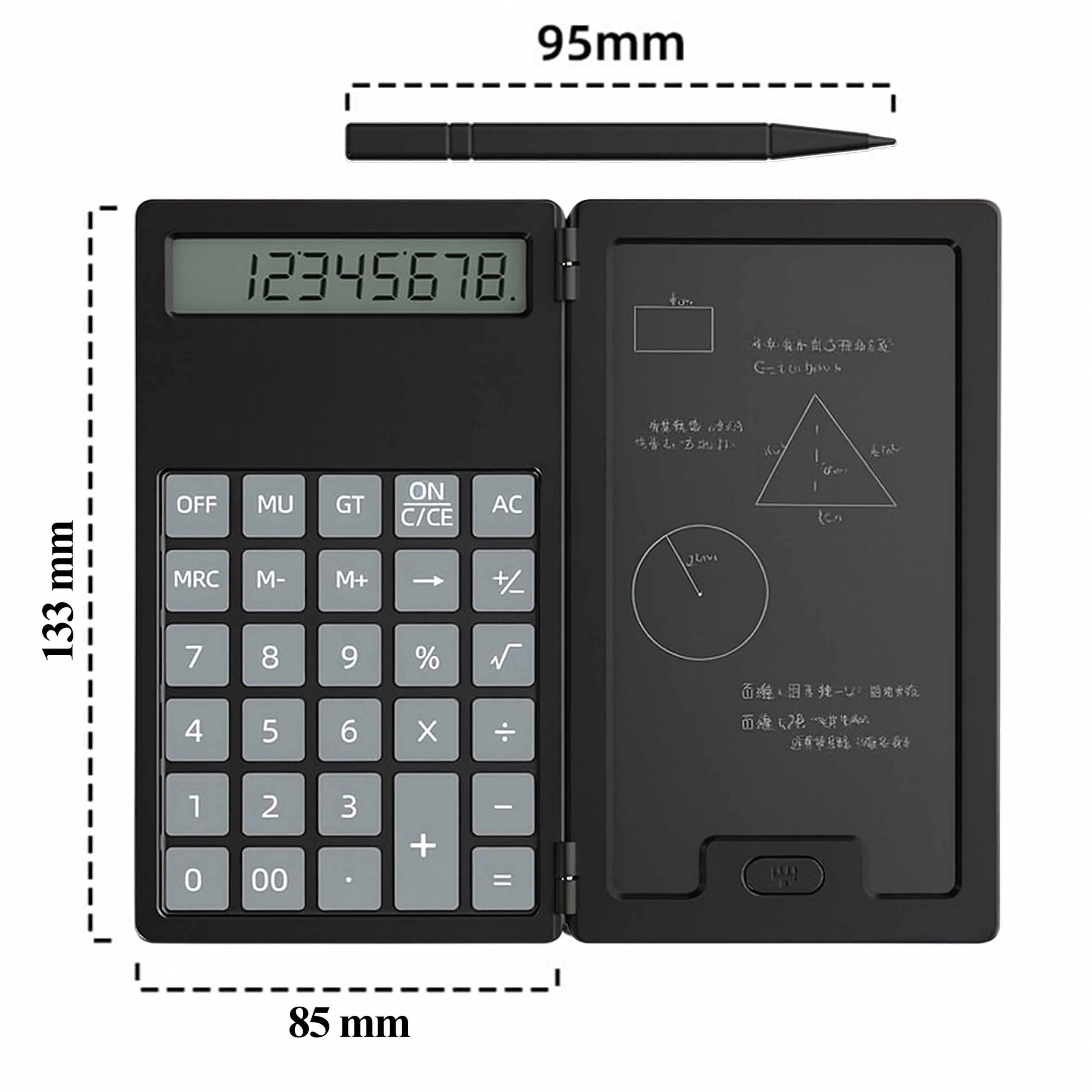 Kalkulator 2w1 Naukowy Szkolny Biurowy z Notatnikiem Rysik Notes Notatnik - obrazek 8