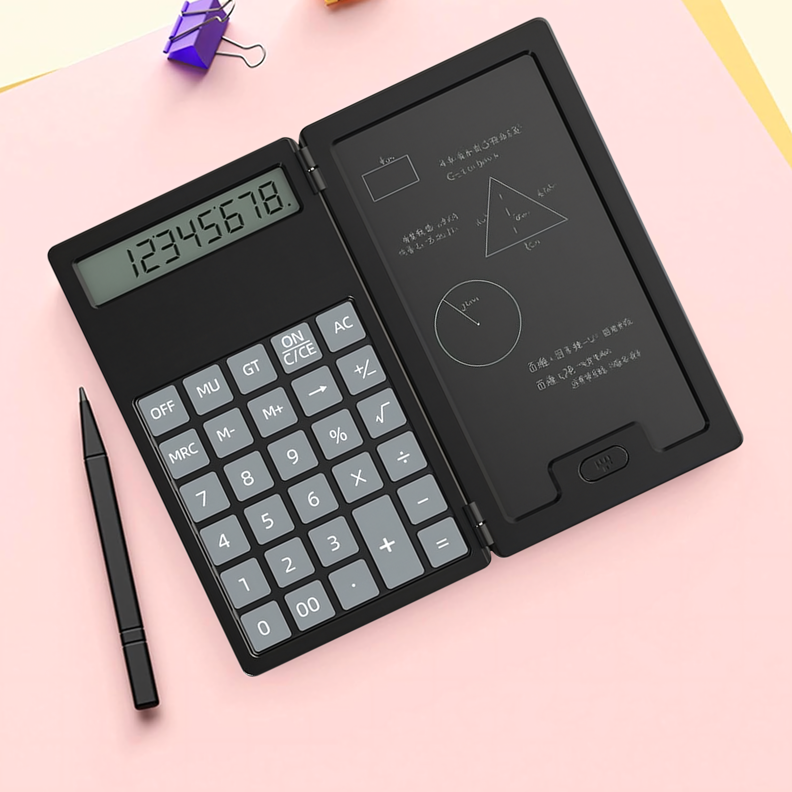 Kalkulator 2w1 Naukowy Szkolny Biurowy z Notatnikiem Rysik Notes Notatnik - obrazek 9