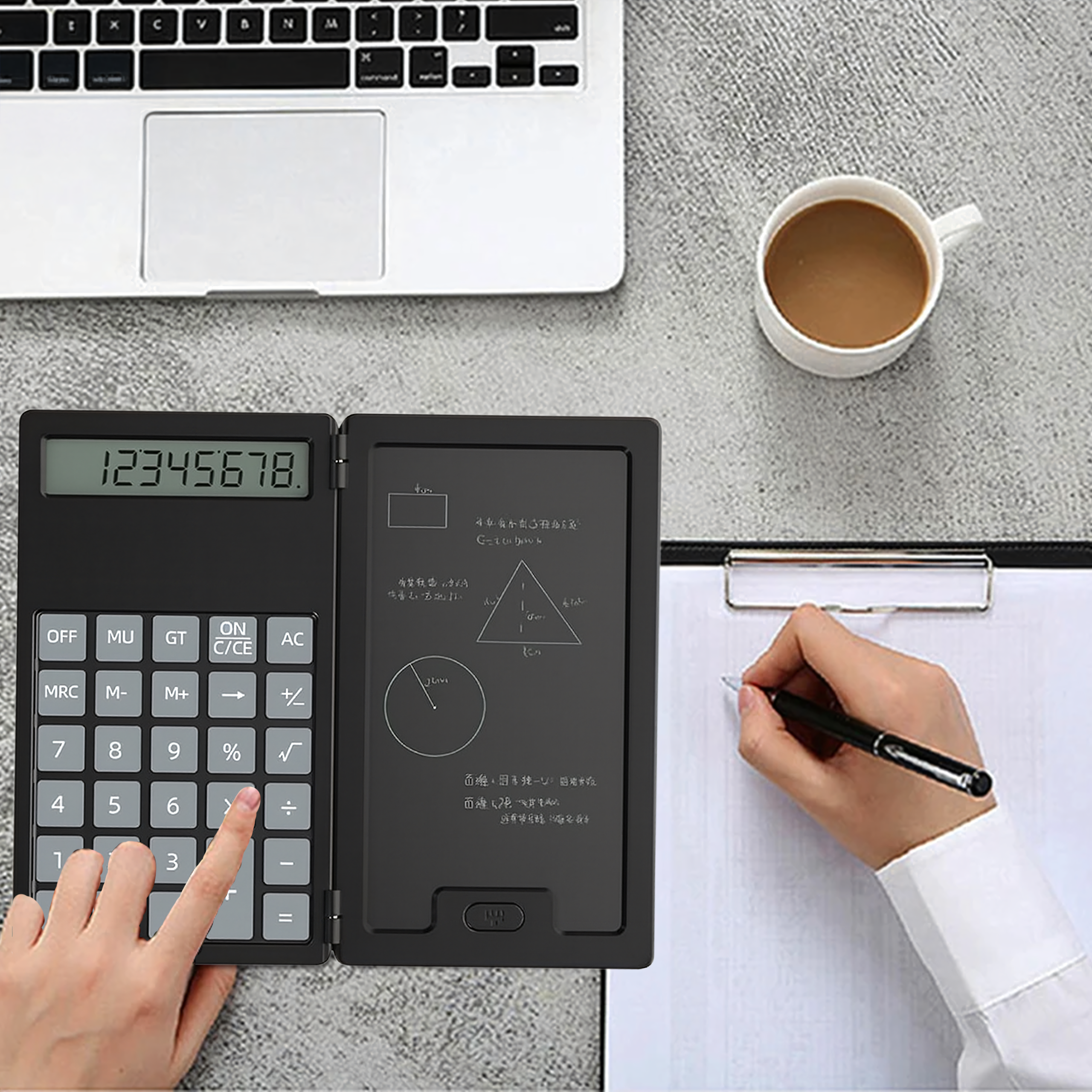 Kalkulator 2w1 Naukowy Szkolny Biurowy z Notatnikiem Rysik Notes Notatnik - obrazek 11