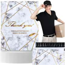 FOLIOPAKI KURIERSKIE MOCNE 380×520 ZŁOTY MARMUR THANK YOU 50szt