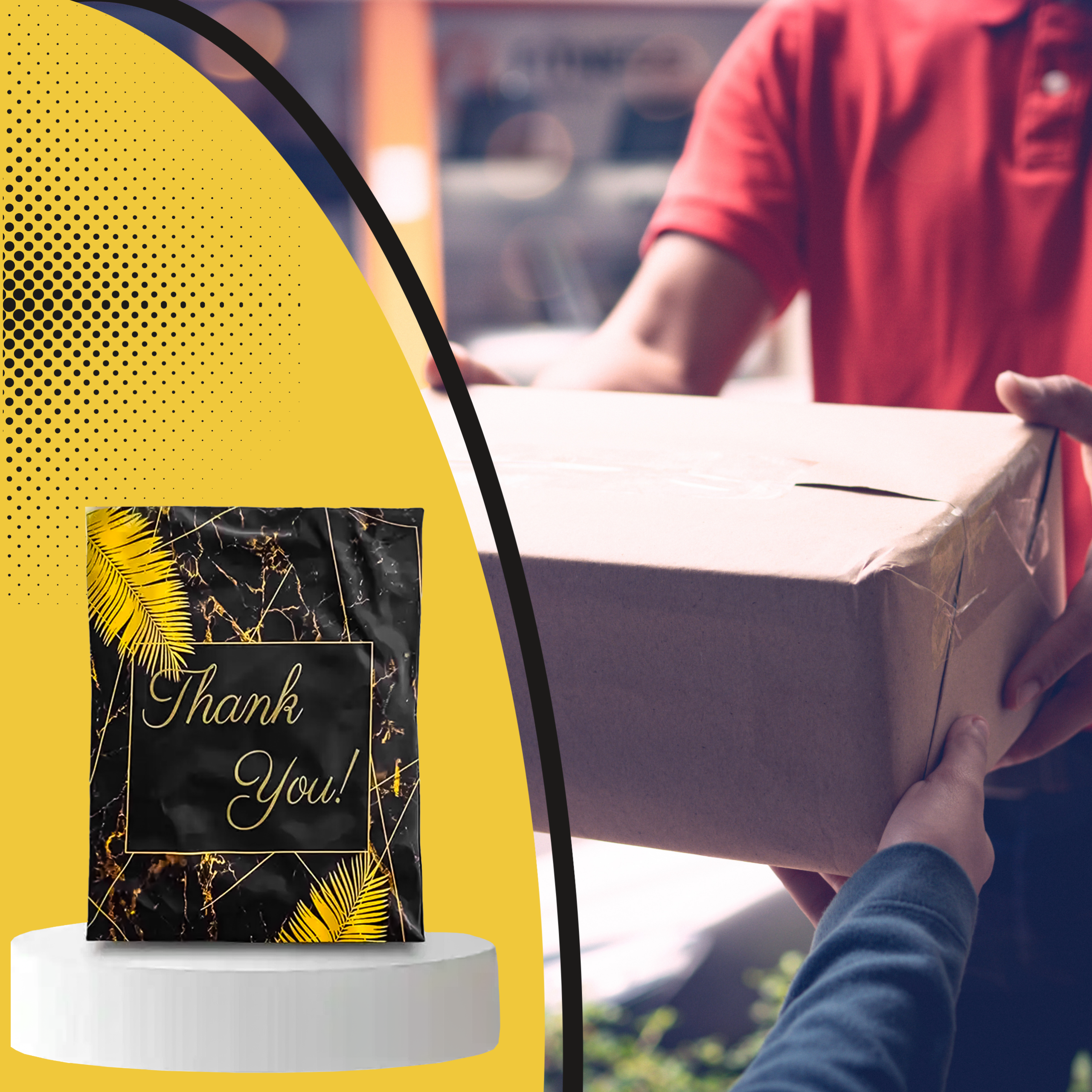 FOLIOPAKI KURIERSKIE MOCNE KOPERTY FOLIOWE 255x370 THANK YOU 50szt - obrazek 5