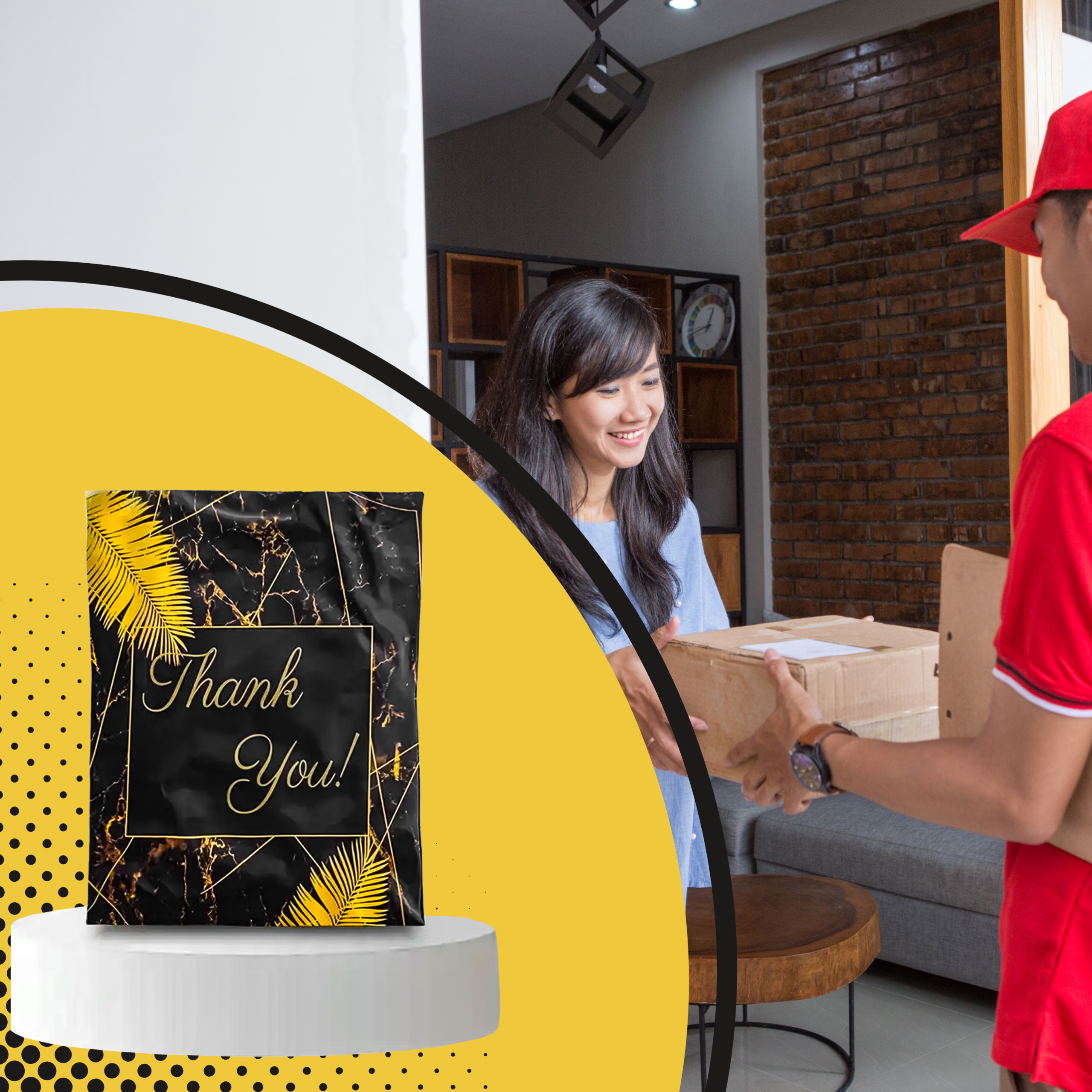 FOLIOPAKI KURIERSKIE MOCNE KOPERTY FOLIOWE 255x370 THANK YOU 50szt - obrazek 6