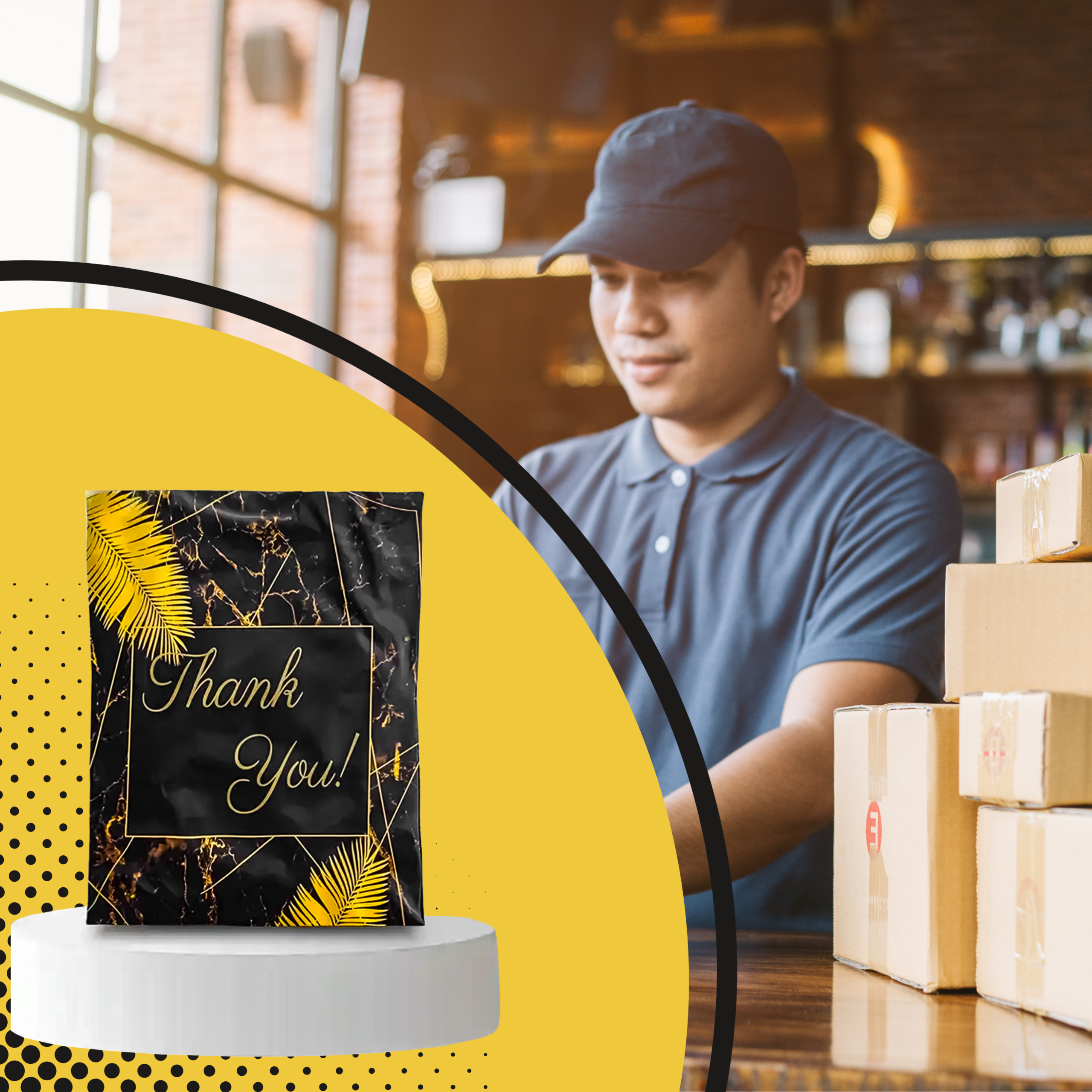 FOLIOPAKI KURIERSKIE MOCNE KOPERTY FOLIOWE 255x370 THANK YOU 50szt - obrazek 7