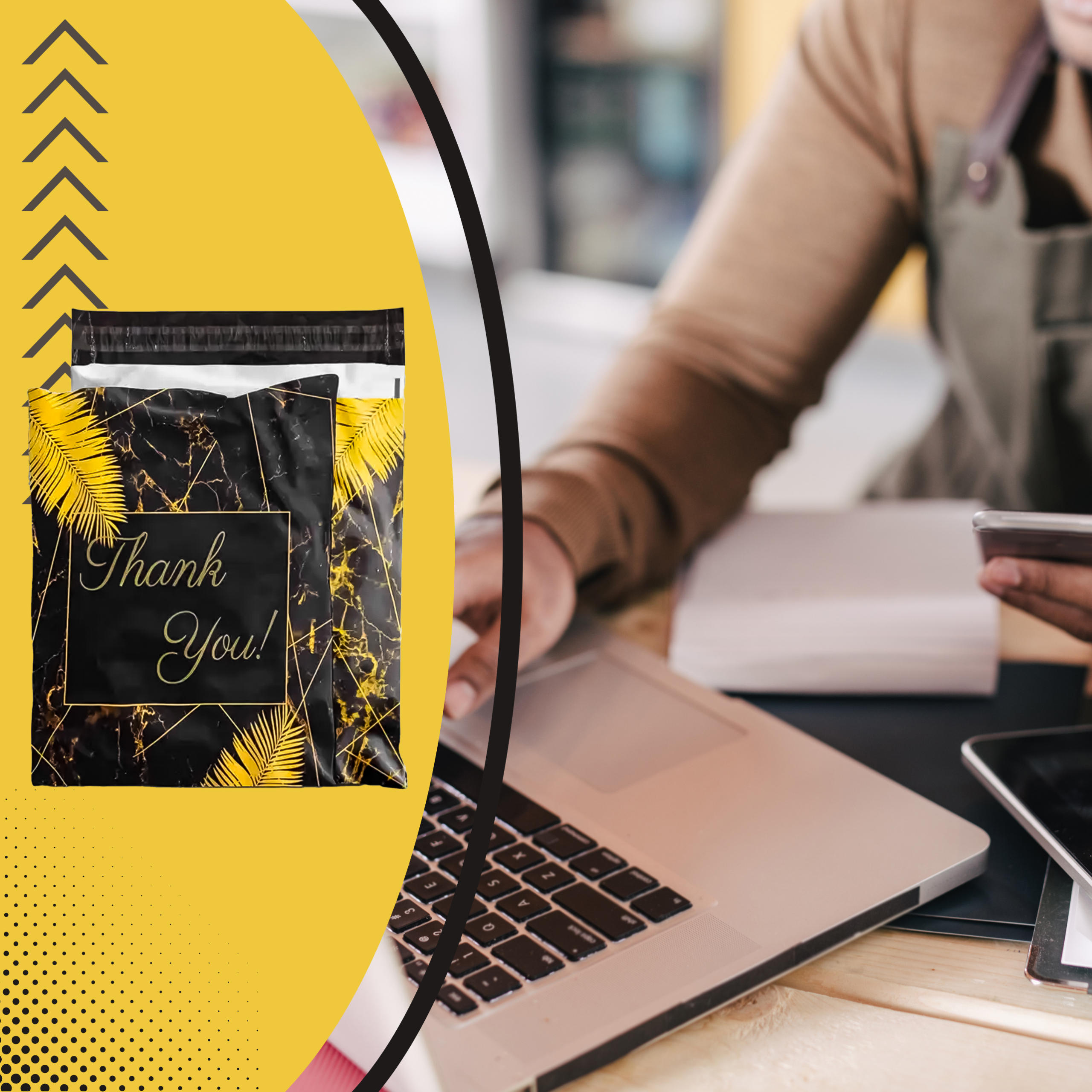 FOLIOPAKI KURIERSKIE MOCNE KOPERTY FOLIOWE 255x370 THANK YOU 50szt - obrazek 9