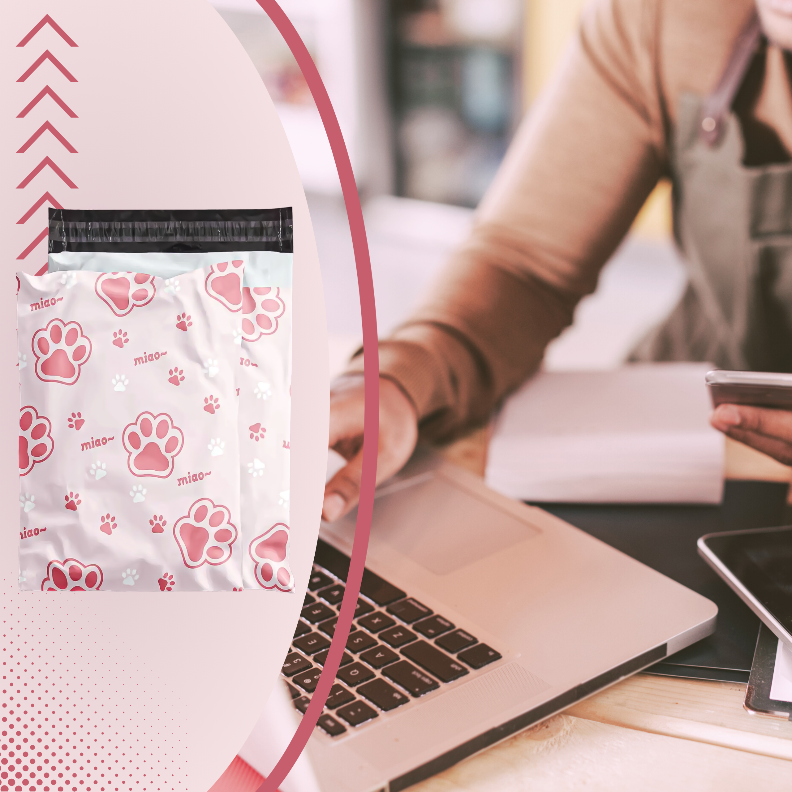 FOLIOPAKI KURIERSKIE MOCNE KOPERTY FOLIOWE 255x370 KOCIA ŁAPA 50szt - obrazek 11