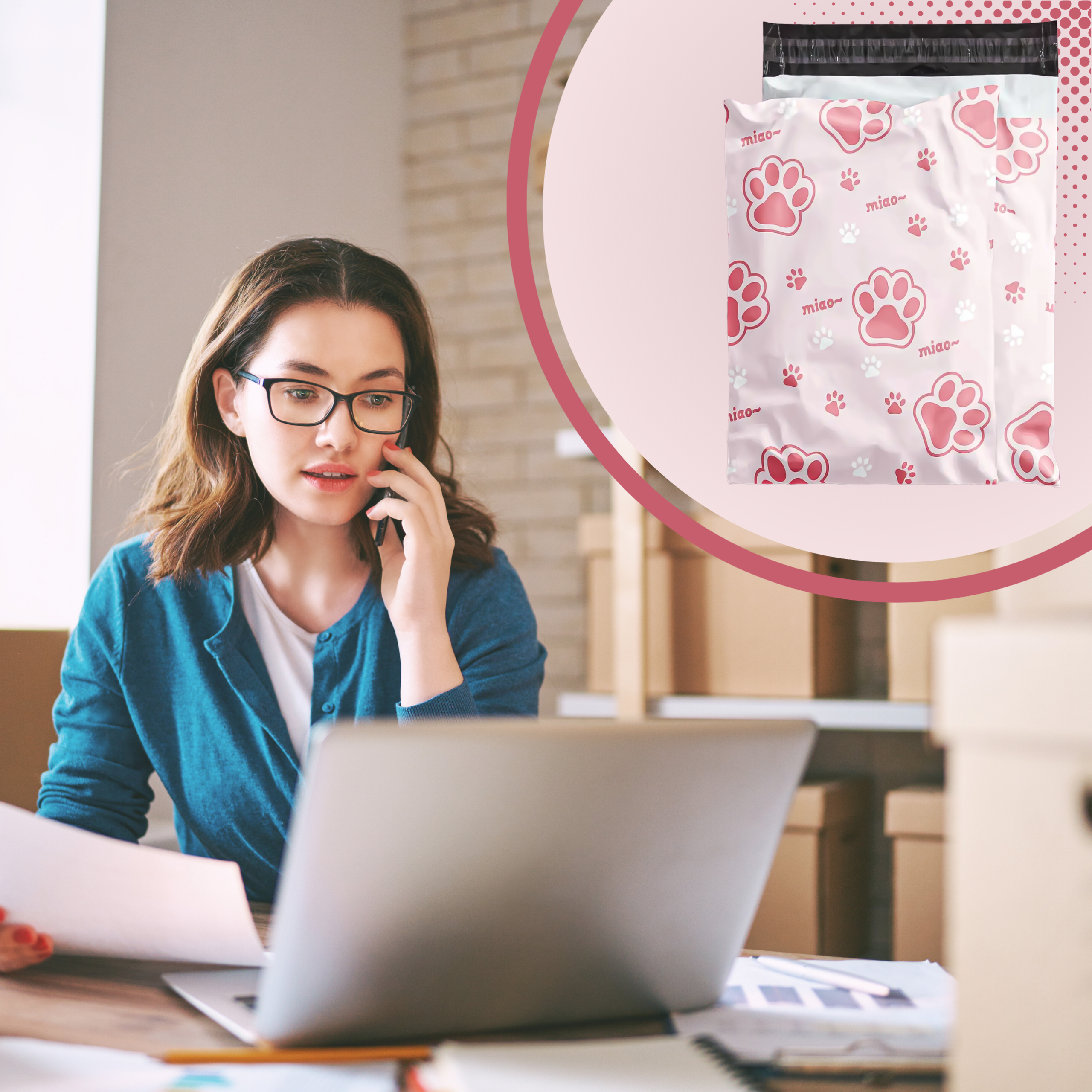 FOLIOPAKI KURIERSKIE MOCNE KOPERTY FOLIOWE 320X450 KOCIA ŁAPA 50szt - obrazek 5