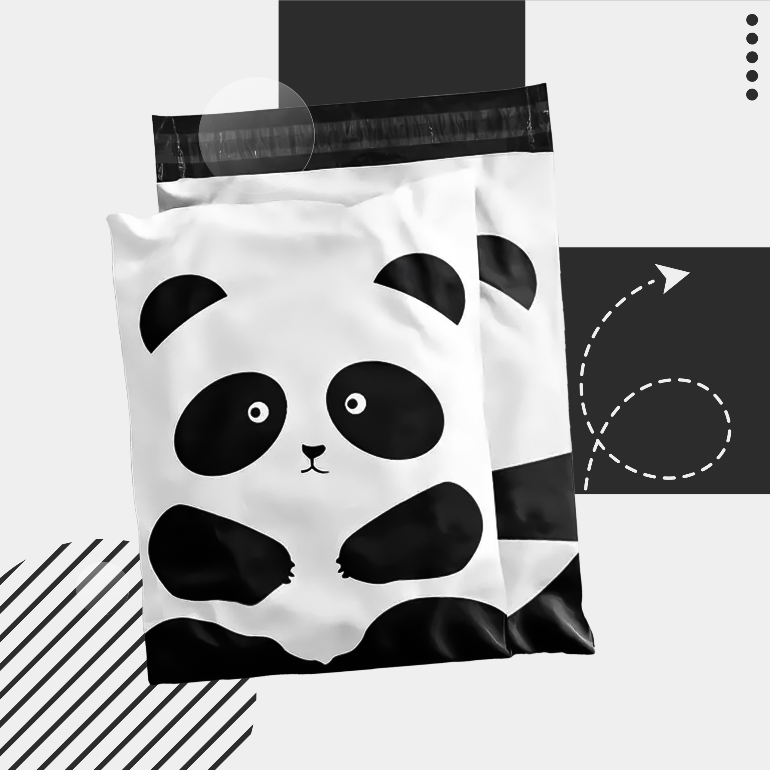 FOLIOPAKI KURIERSKIE MOCNE KOPERTY FOLIOWE 255x370 PANDA 50szt - obrazek 3