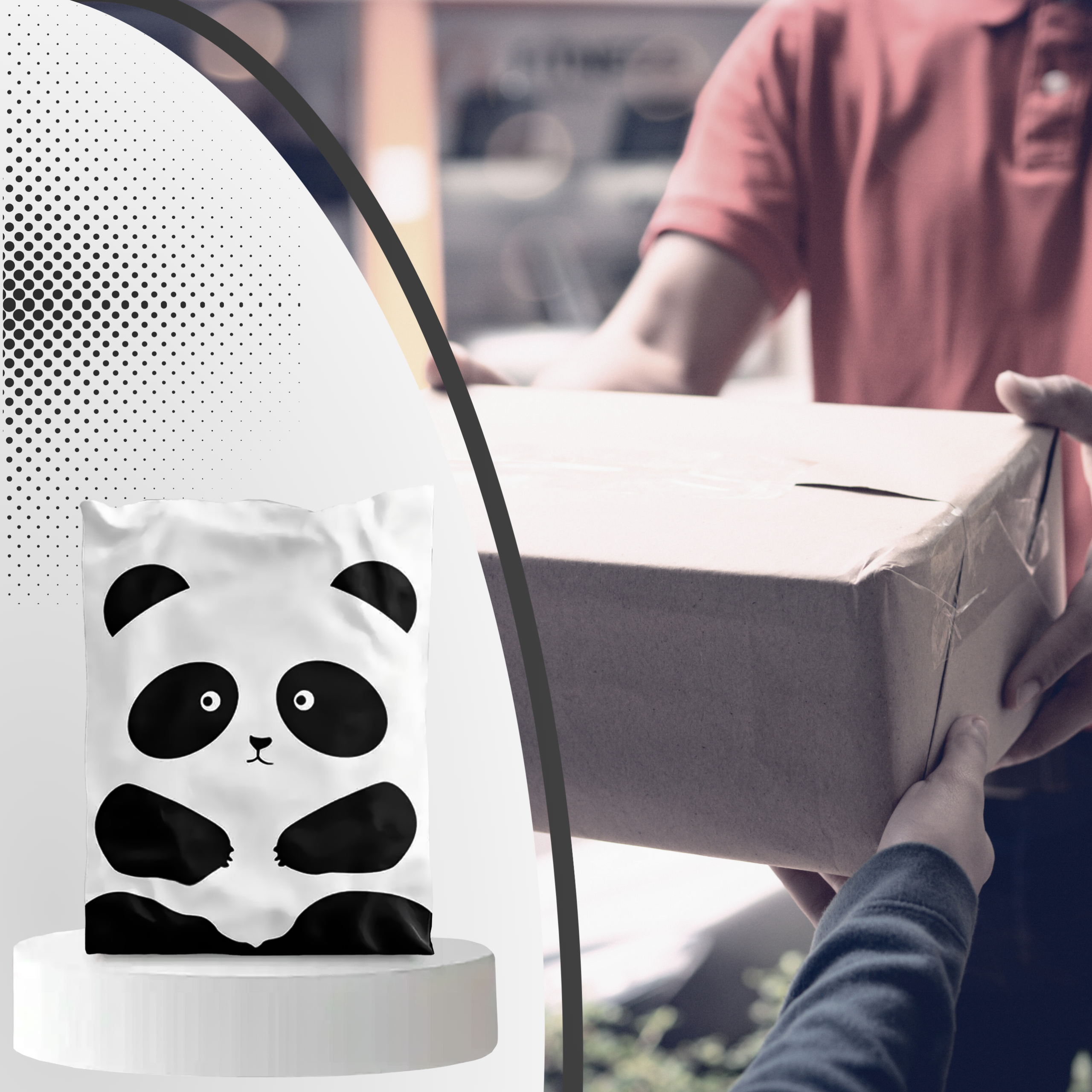 FOLIOPAKI KURIERSKIE MOCNE KOPERTY FOLIOWE 255x370 PANDA 50szt - obrazek 7