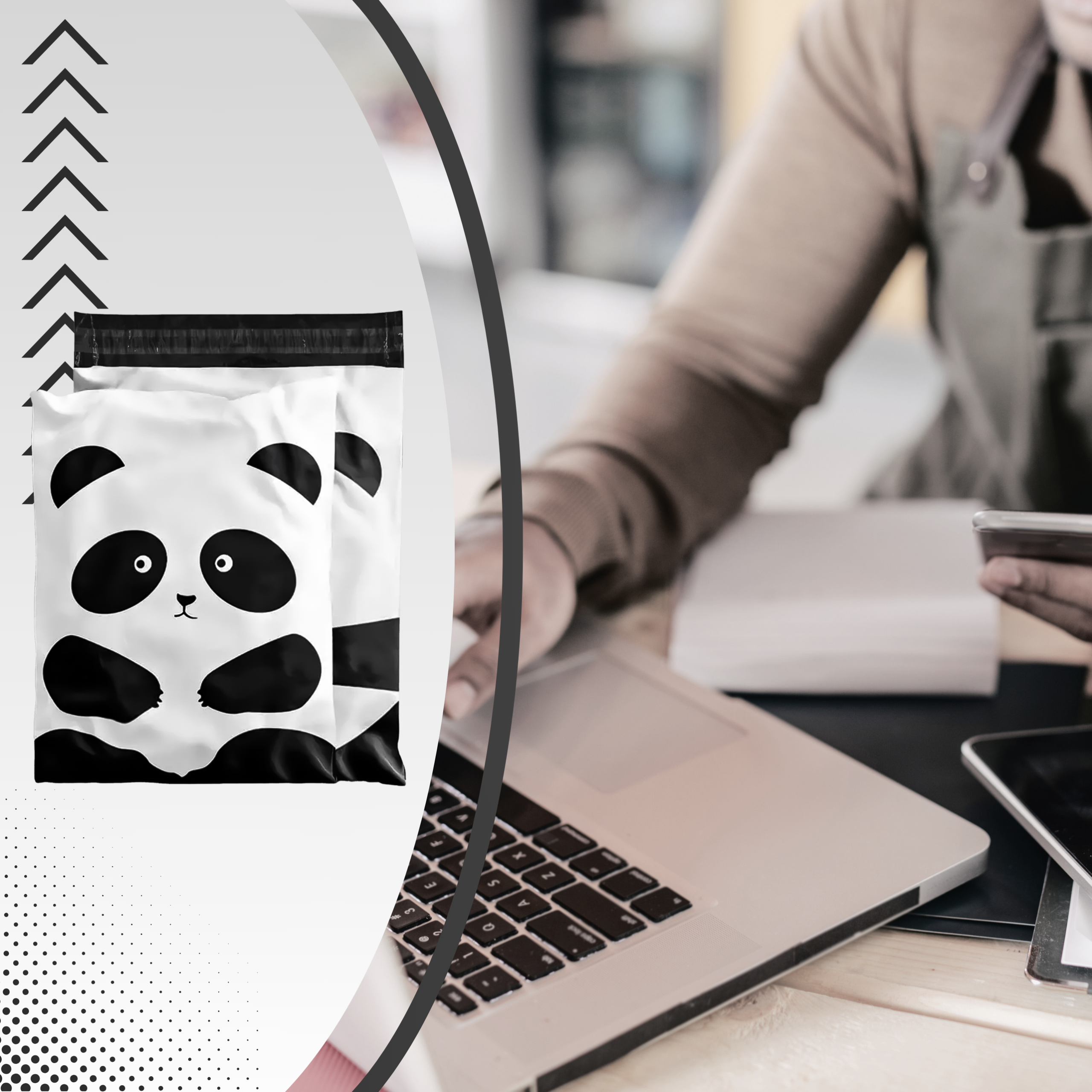 FOLIOPAKI KURIERSKIE MOCNE KOPERTY FOLIOWE 255x370 PANDA 50szt - obrazek 11