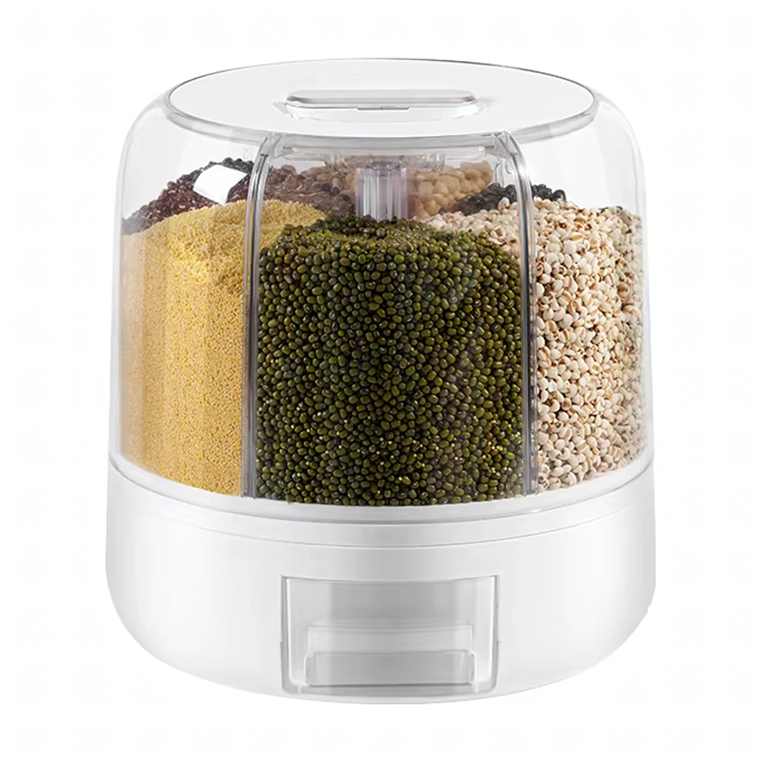 Pojemnik Organizer na Żywność Obrotowy 360 Produkty Sypkie Przyprawy Biały - obrazek 3