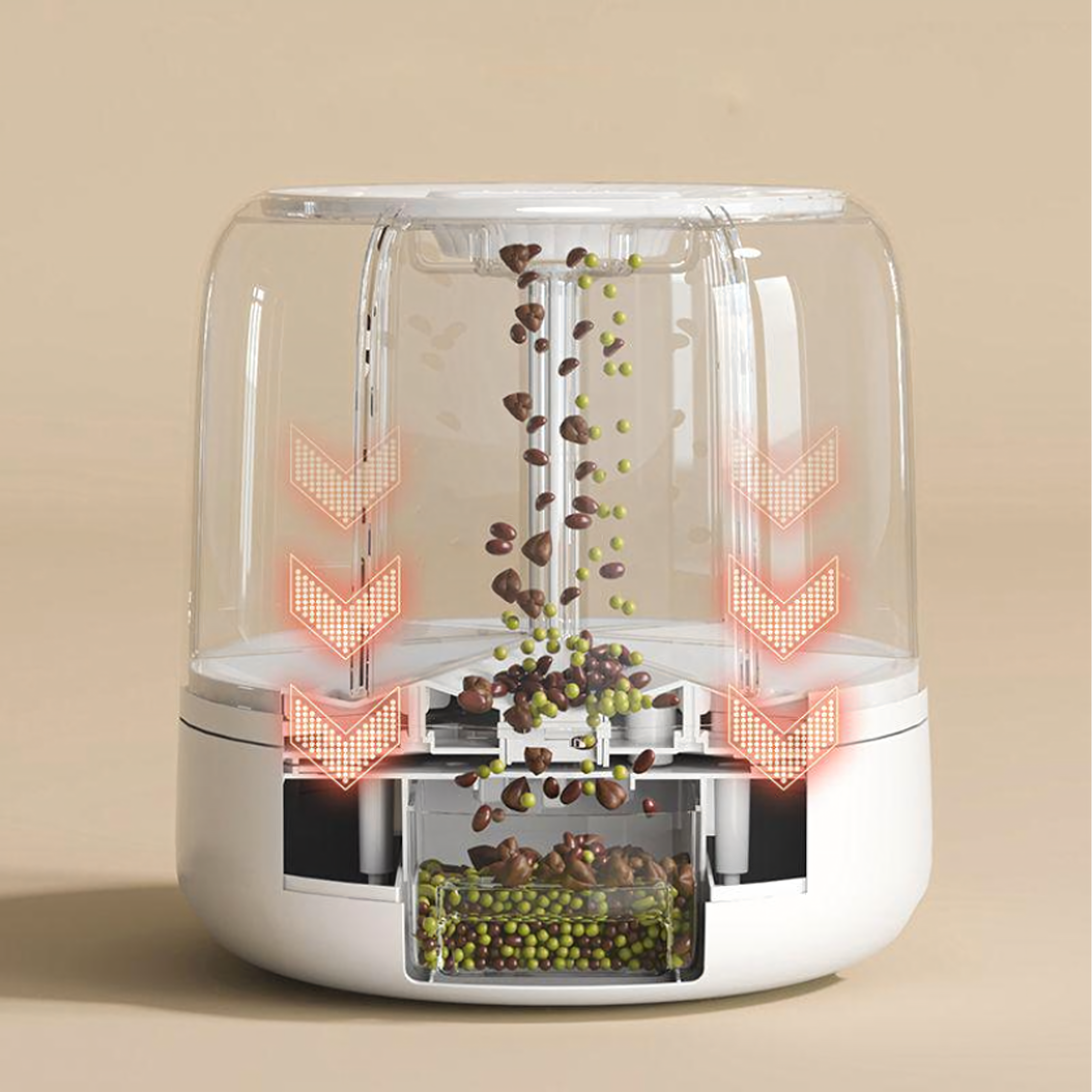 Pojemnik Organizer na Żywność Obrotowy 360 Produkty Sypkie Przyprawy Biały - obrazek 7