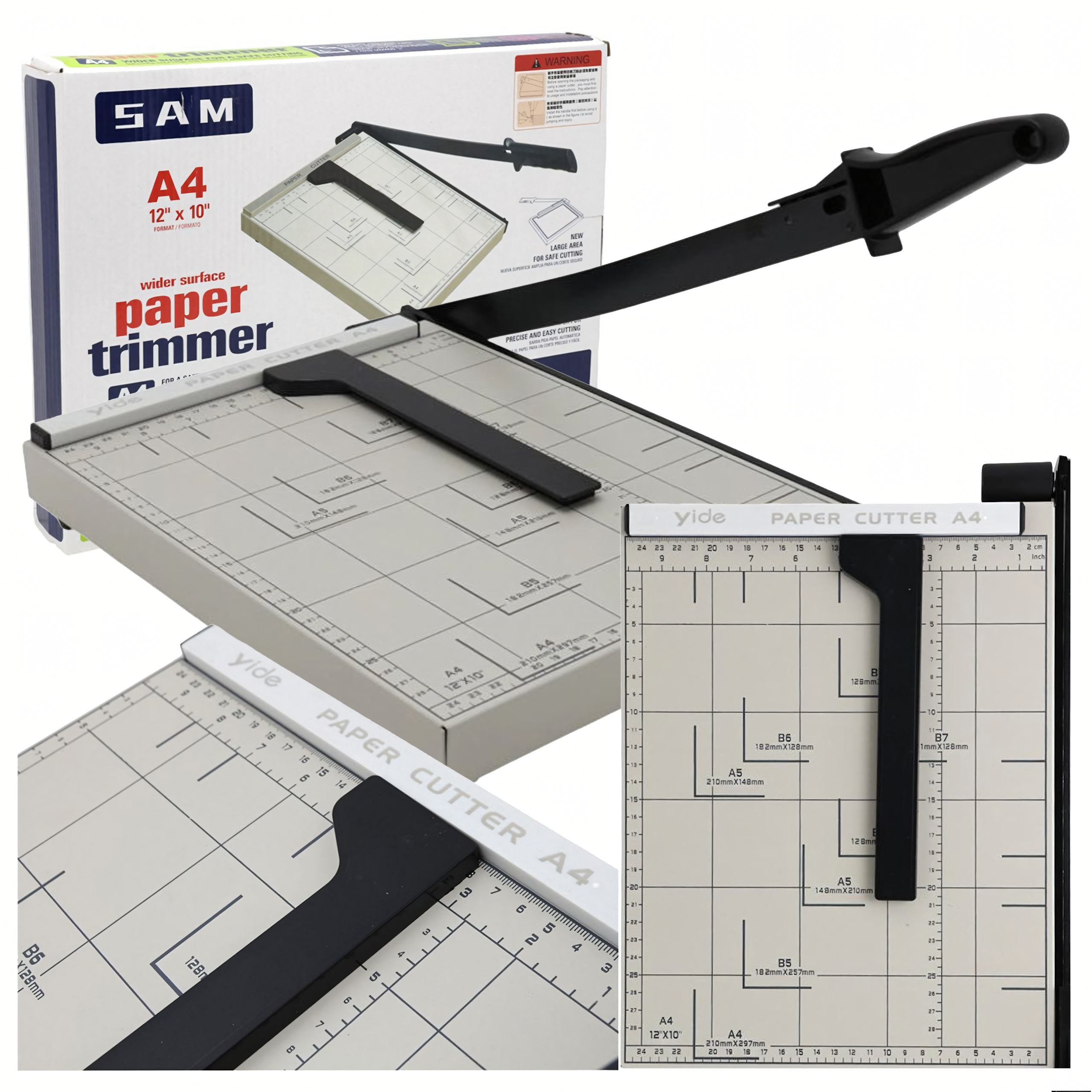 Metalowa Gilotyna do Cięcia Papieru Precyzyjna Obcinarka Wzmocniona A4 B7 - obrazek 6