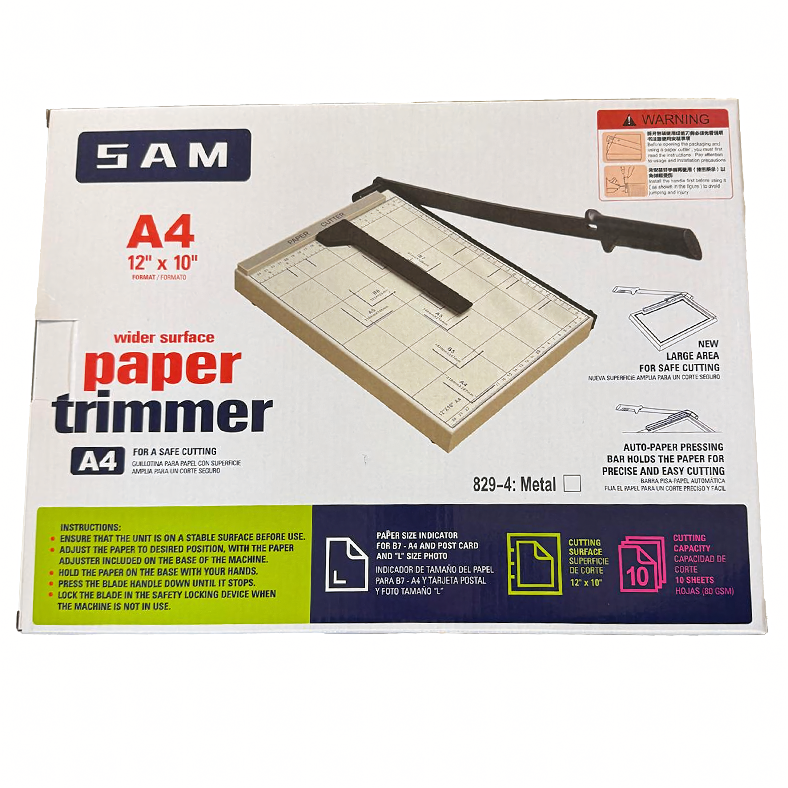 Metalowa Gilotyna do Cięcia Papieru Precyzyjna Obcinarka Wzmocniona A4 B7 - obrazek 7