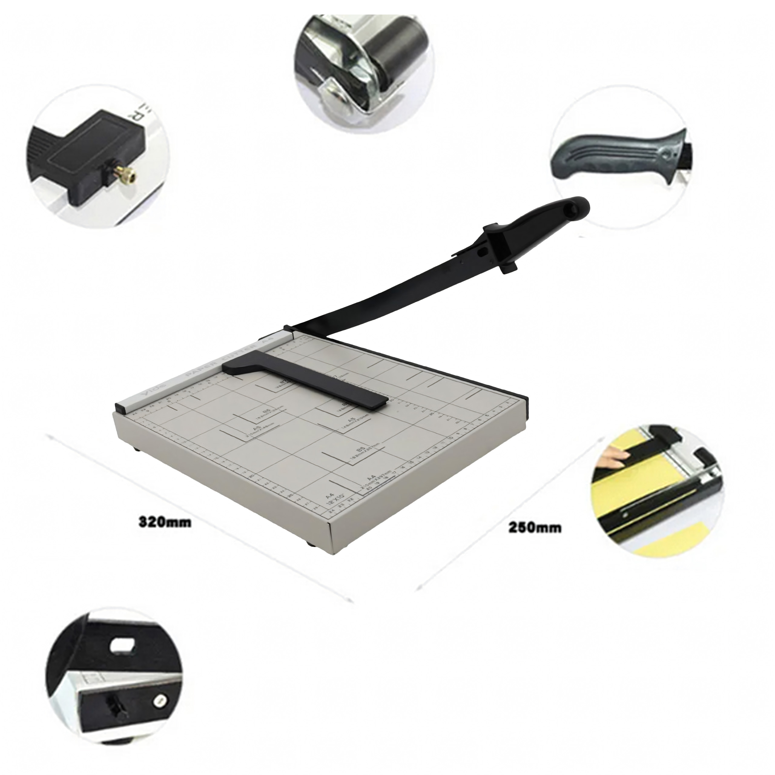 Metalowa Gilotyna do Cięcia Papieru Precyzyjna Obcinarka Wzmocniona A4 B7 - obrazek 10