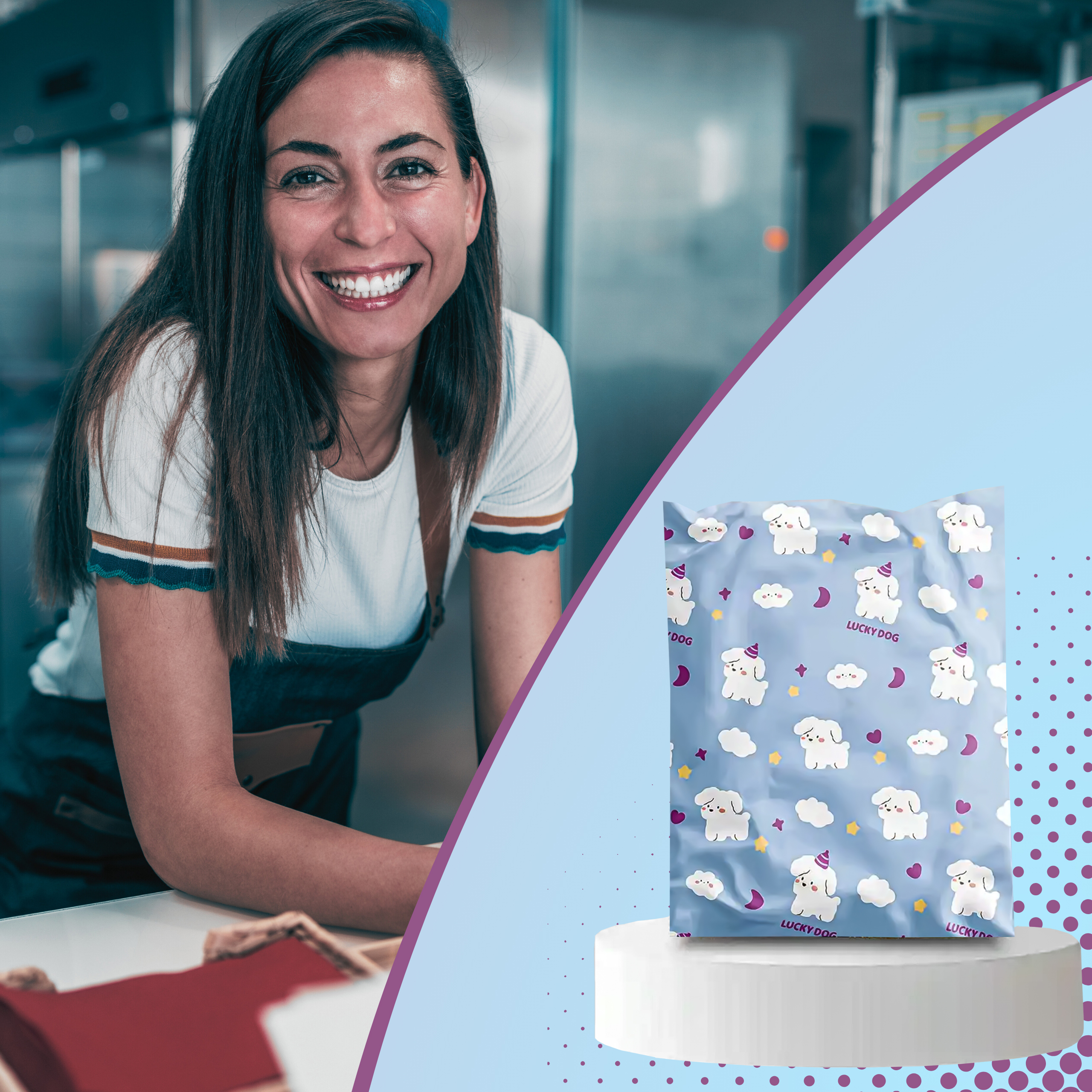 FOLIOPAKI KURIERSKIE MOCNE KOPERTY FOLIOWE 310X420 LUCKY DOG 50szt - obrazek 3