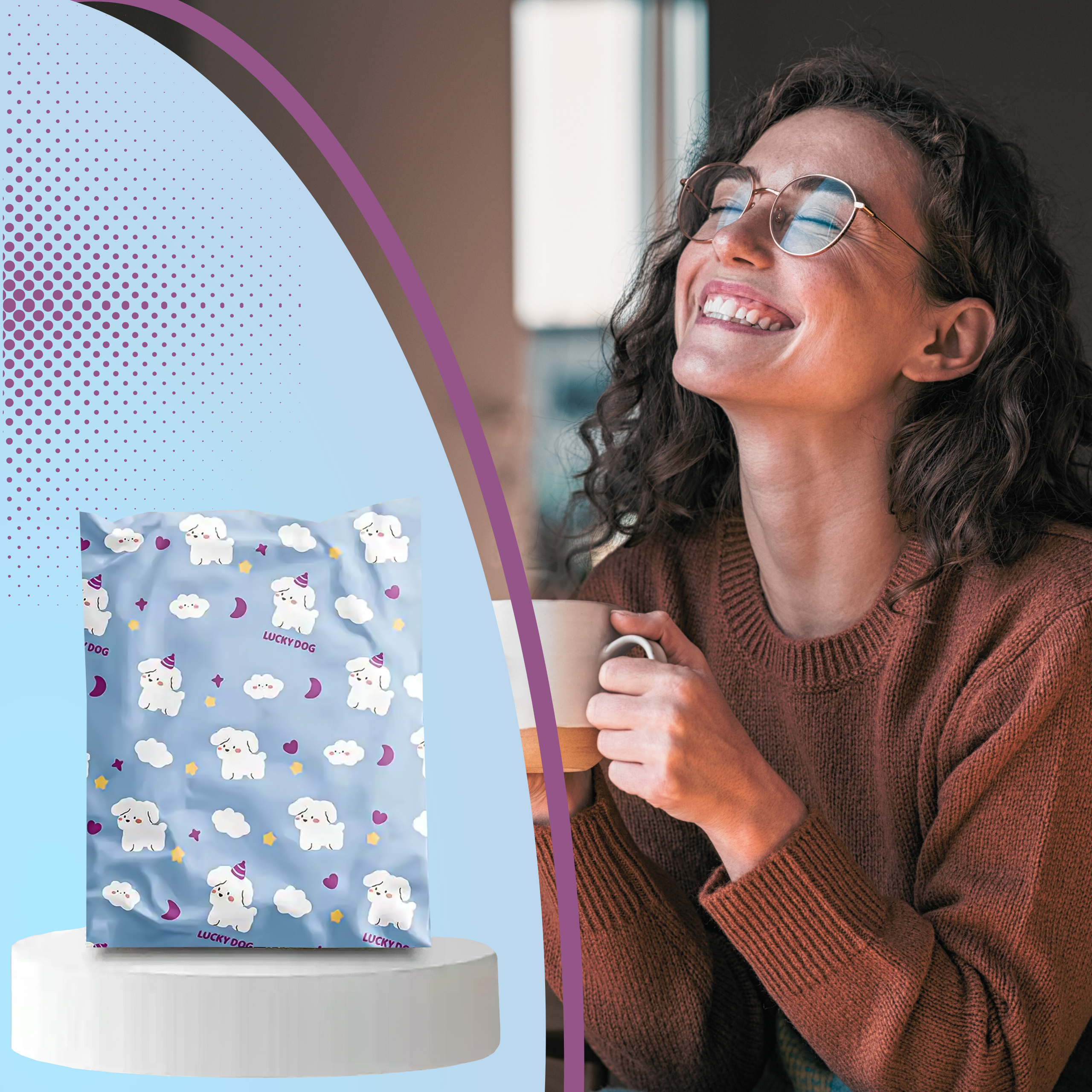 FOLIOPAKI KURIERSKIE MOCNE KOPERTY FOLIOWE 310X420 LUCKY DOG 50szt - obrazek 4