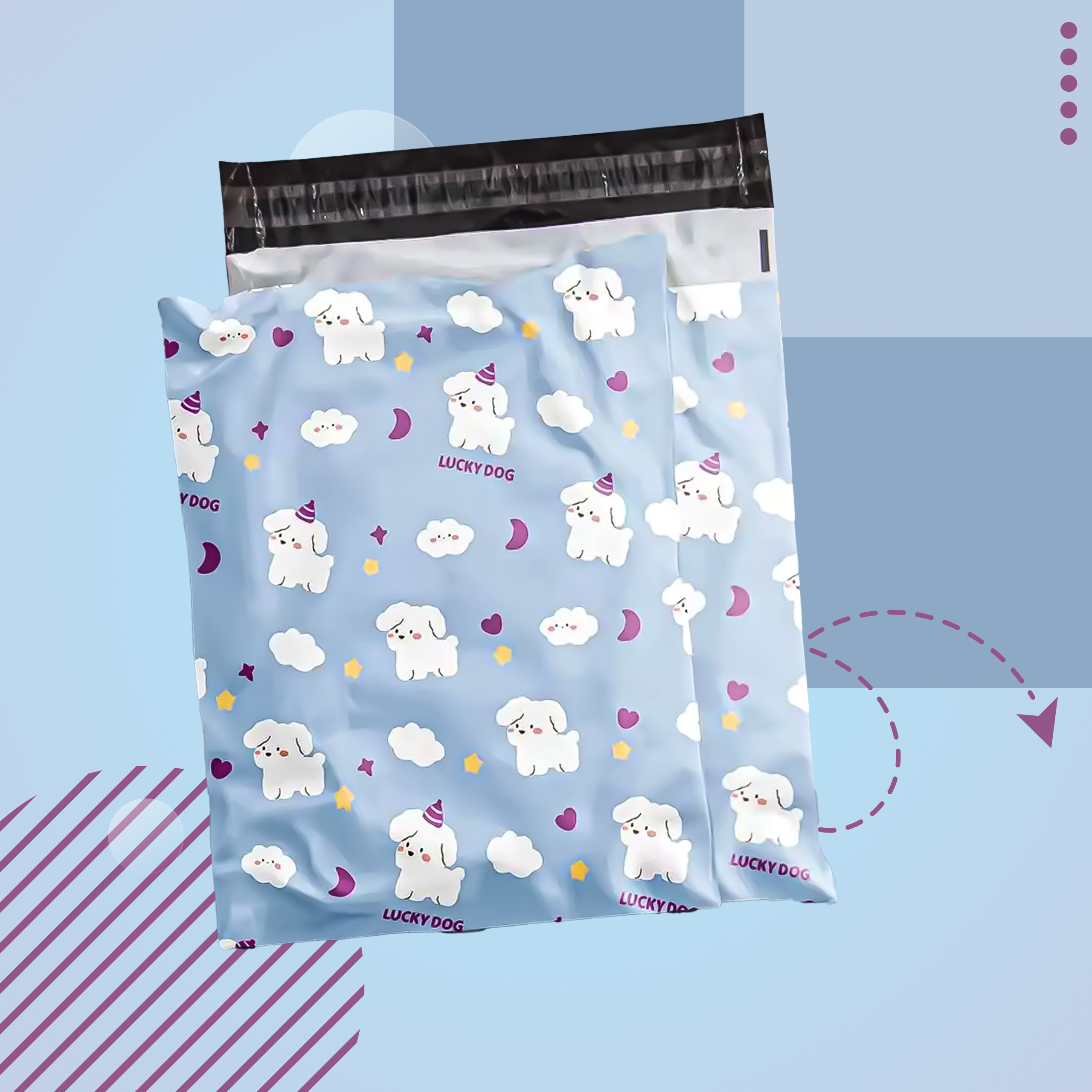 FOLIOPAKI KURIERSKIE MOCNE KOPERTY FOLIOWE 310X420 LUCKY DOG 50szt - obrazek 5