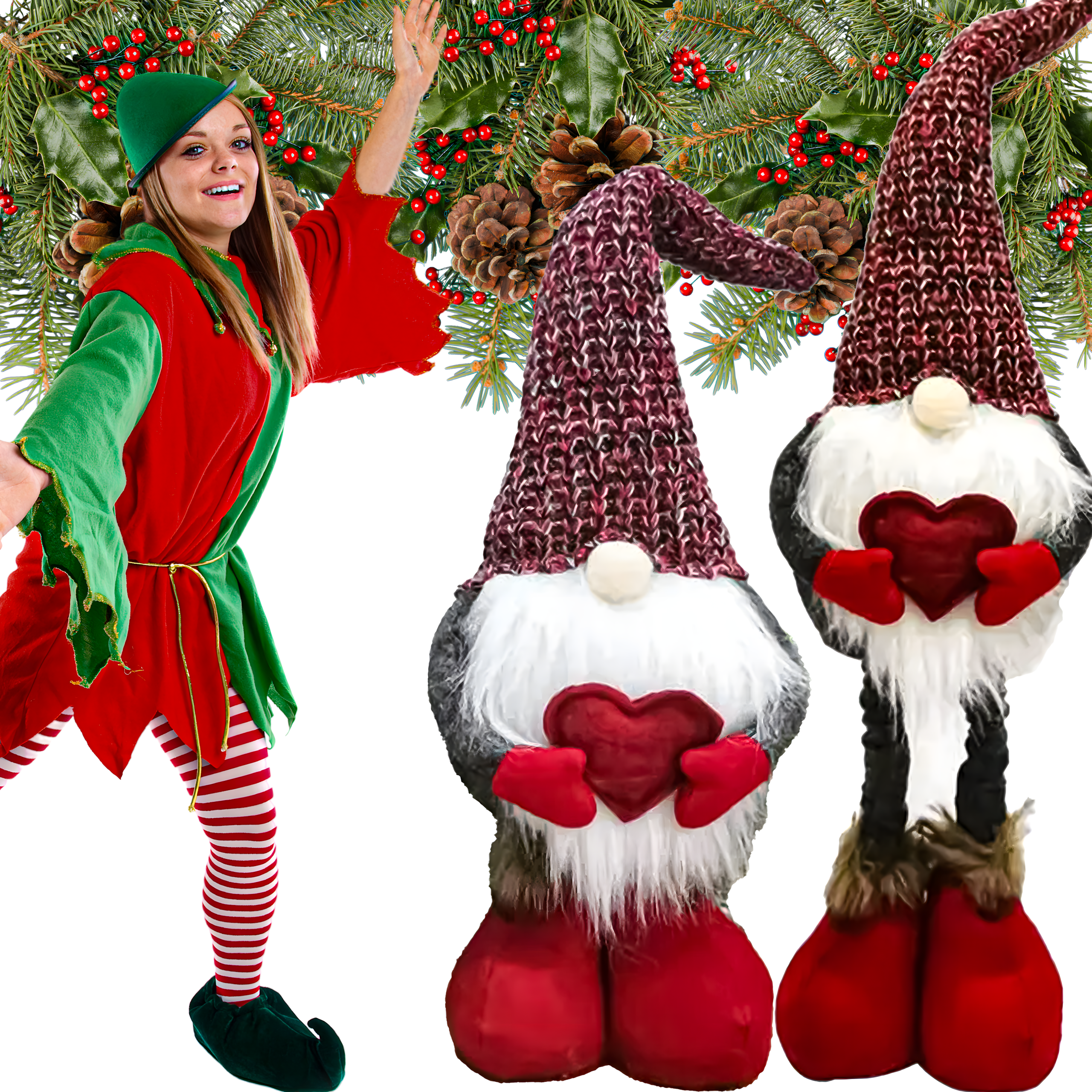 Skrzat Świąteczny Krasnal Regulowany Teleskopowe Nogi Gnom 42-52 Figurka - obrazek 3