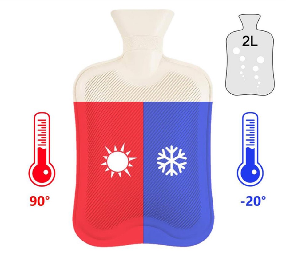 Termofor Świąteczny z Pokrowcem Sweterkowy Ogrzewacz na Wodę 2000 ml 2 L - obrazek 3