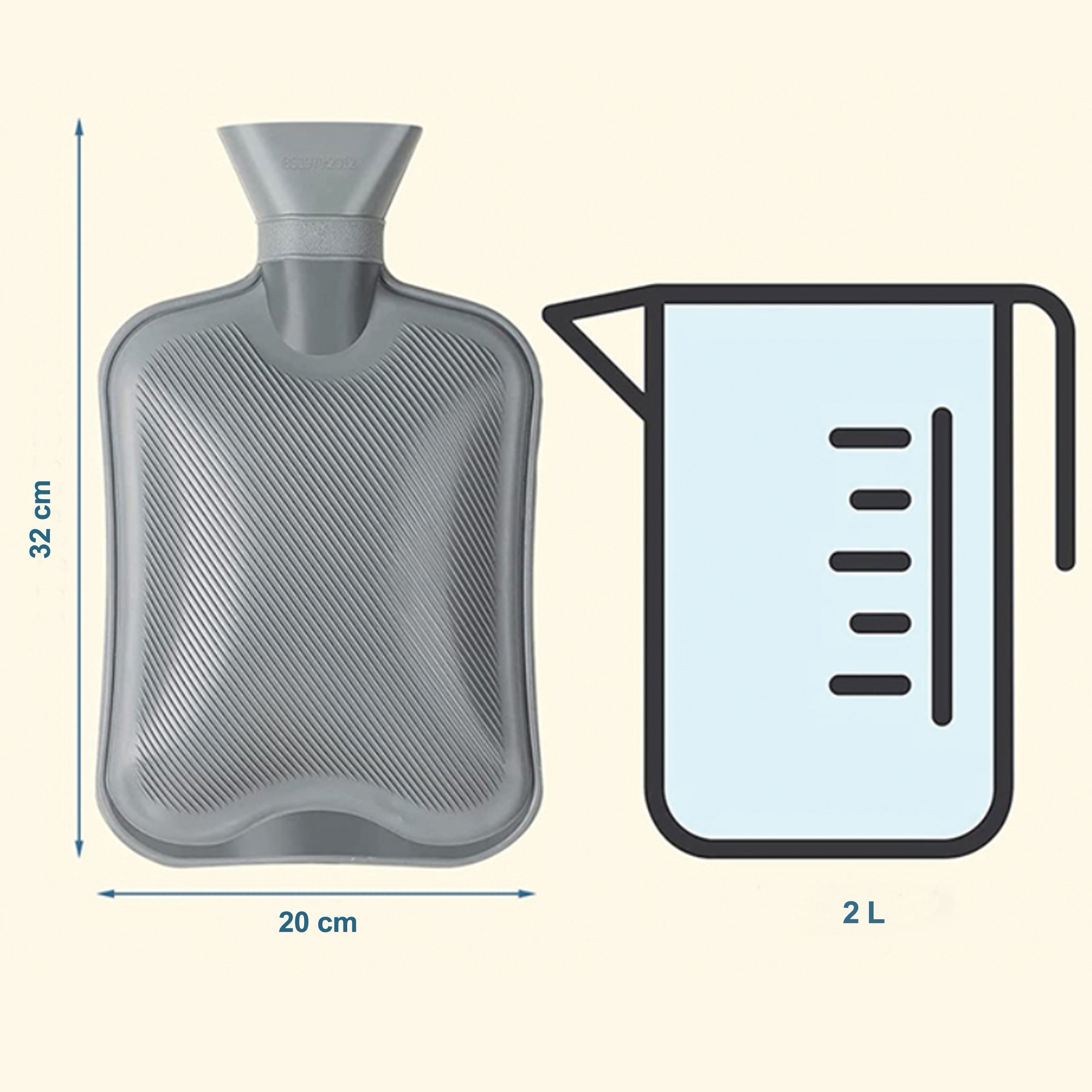Termofor Świąteczny z Pokrowcem Sweterkowy Ogrzewacz na Wodę 2000 ml 2 L - obrazek 9