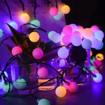 GIRLANDA ŚWIETLNA LAMPKI NA BALKON IP44 KULE KULKI DO POKOJU 50 LED 10M