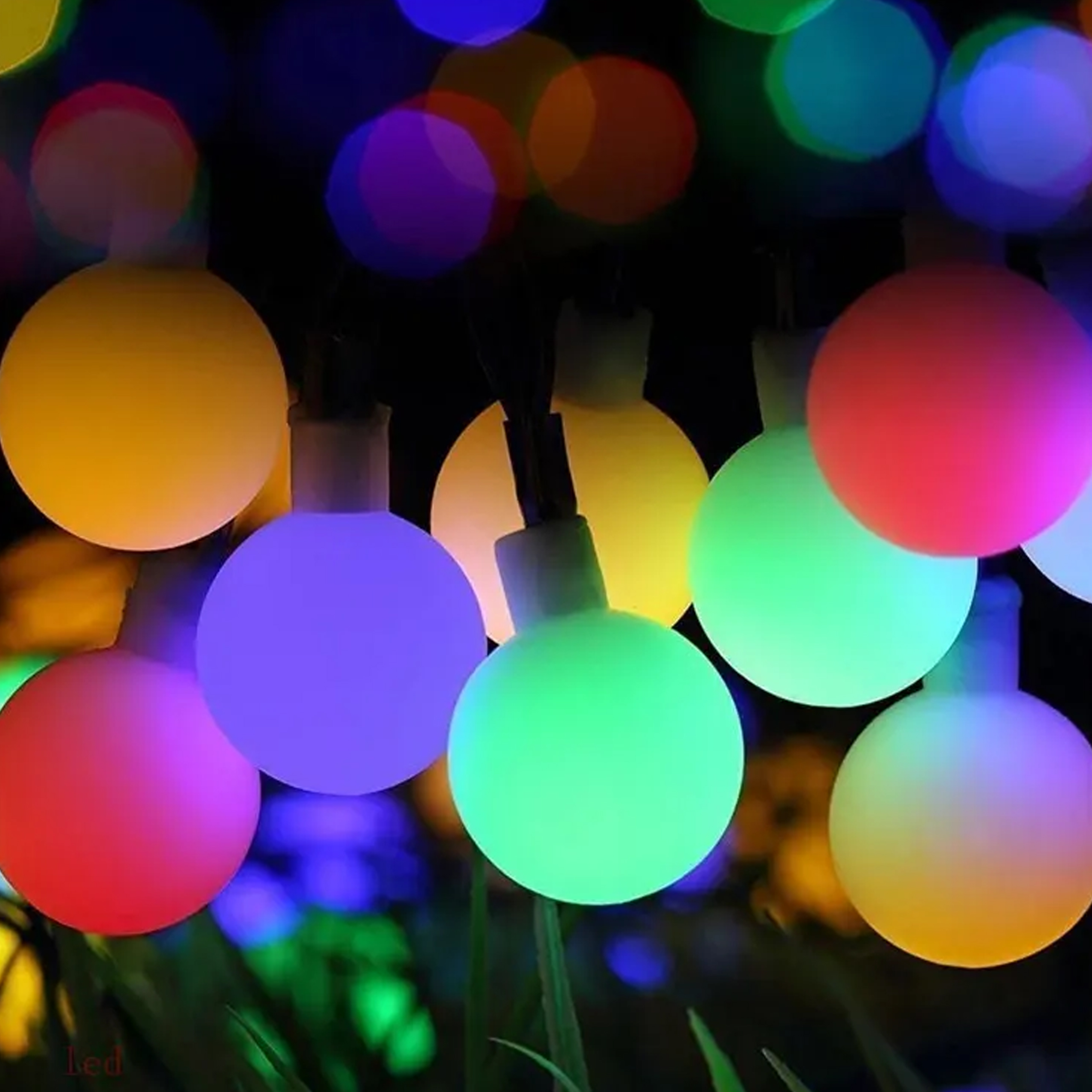 GIRLANDA ŚWIETLNA LAMPKI NA BALKON IP44 KULE KULKI DO POKOJU 50 LED 10M - obrazek 4