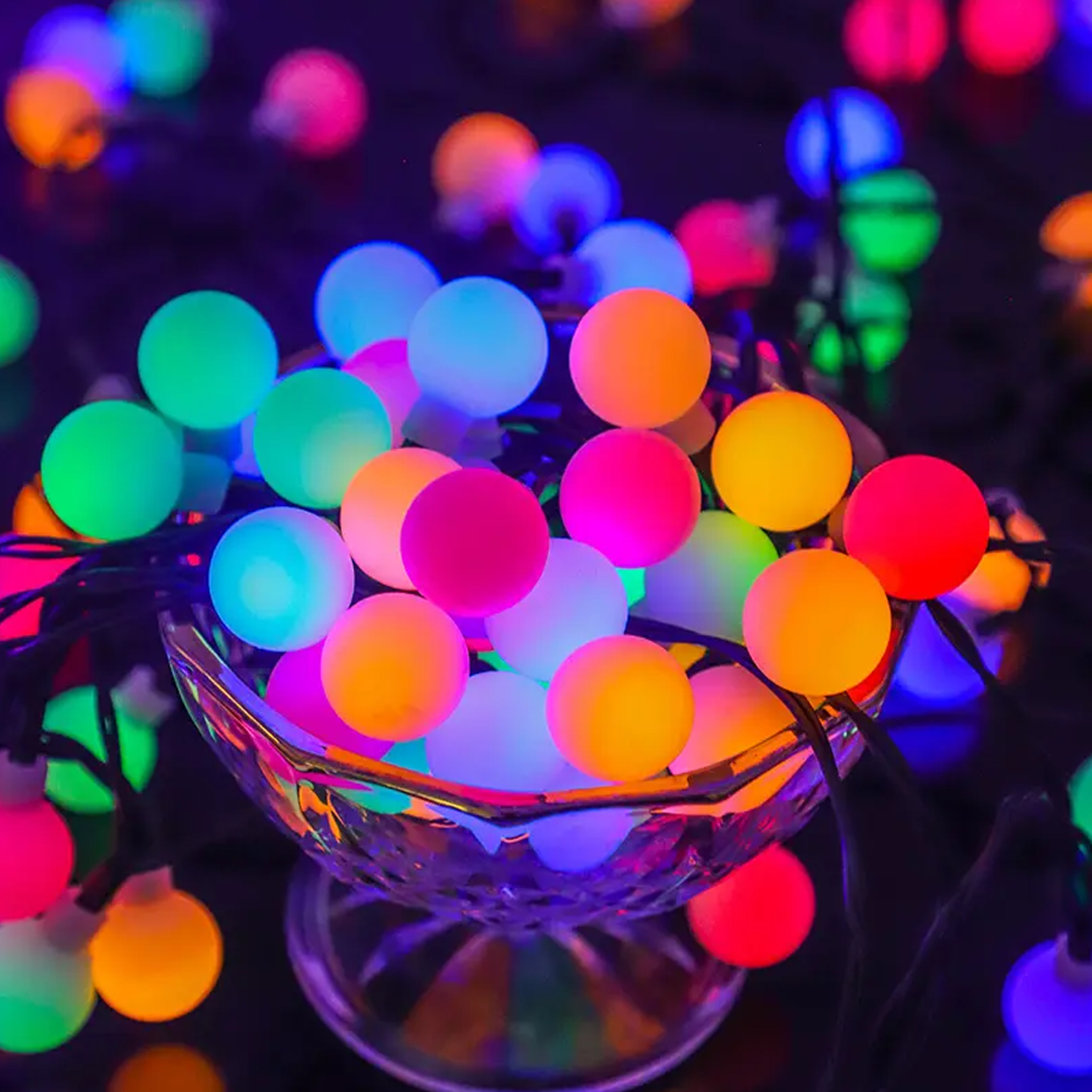 GIRLANDA ŚWIETLNA LAMPKI NA BALKON IP44 KULE KULKI DO POKOJU 50 LED 10M - obrazek 6