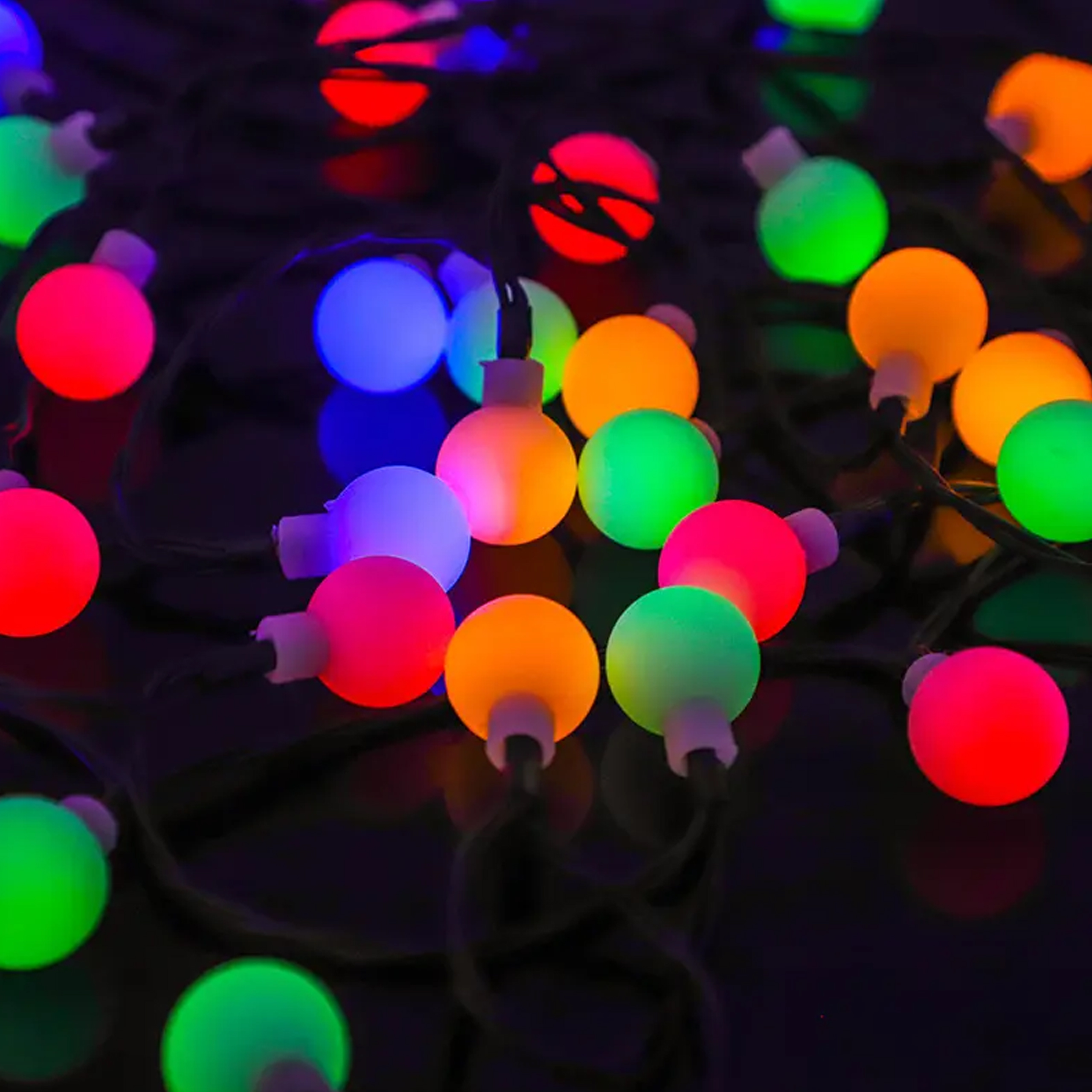 GIRLANDA ŚWIETLNA LAMPKI NA BALKON IP44 KULE KULKI DO POKOJU 50 LED 10M - obrazek 9