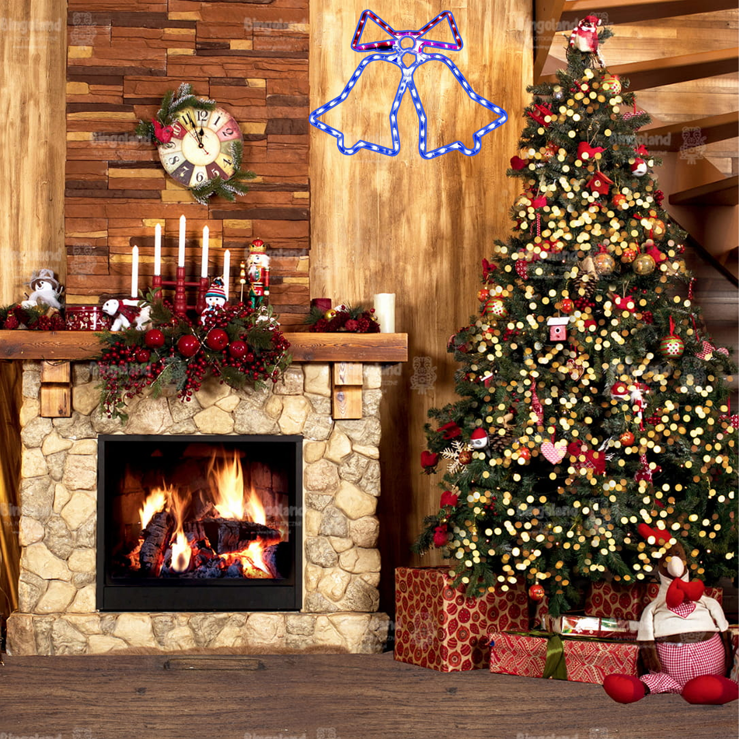 Lampki Świąteczne Dzwonki 72 Led Zewnętrzne XXL Choinkowe Ozdoba Wisząca - obrazek 10