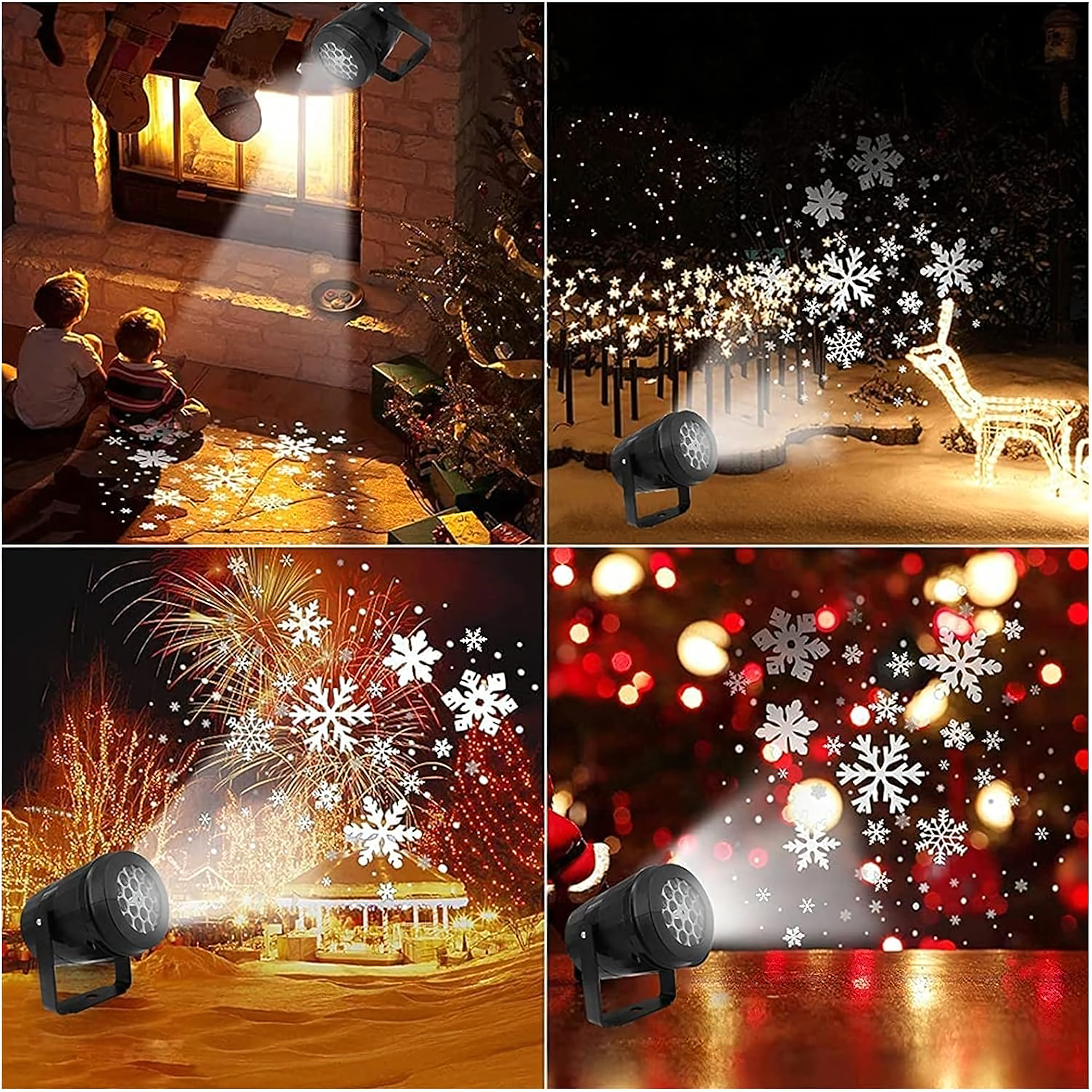Projektor Świąteczny Laserowy Led Rzutnik na Dom Star Shower Płatki Śniegu - obrazek 4